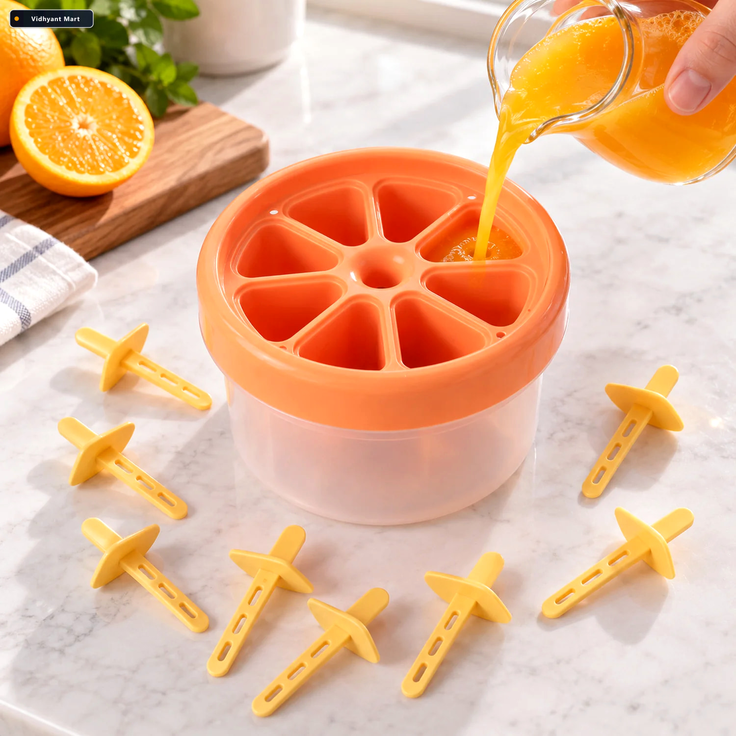 Vidhyant Mart Plastic Round Ice Cream Candy Mold With Reusable S 3