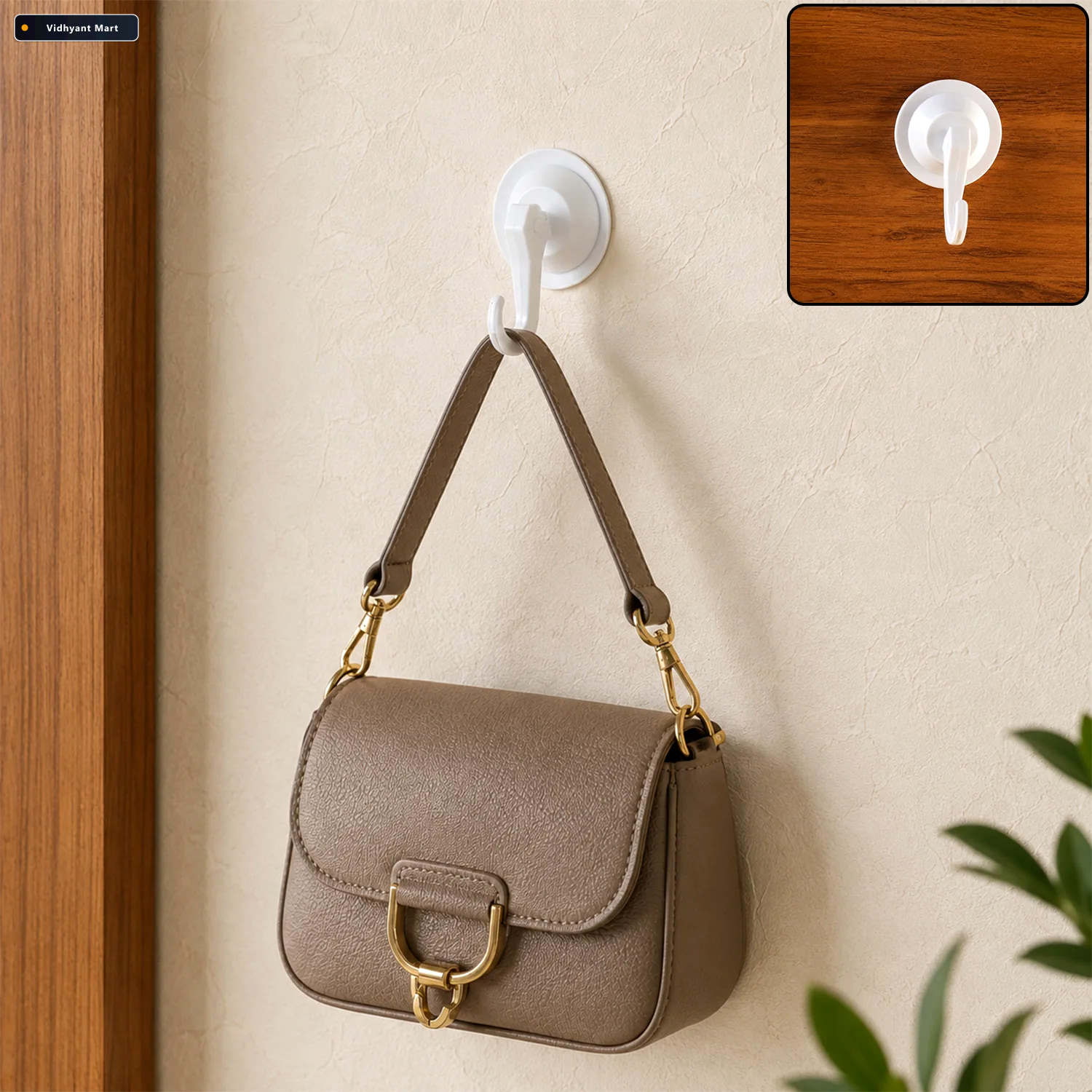 Vidhyant Mart Plastic Round Suction Wall Hook For Bathroom Kitch 1