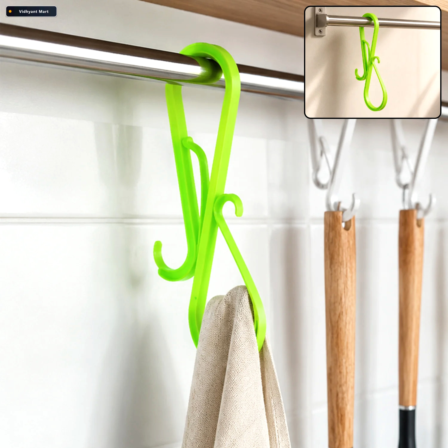 Vidhyant Mart Plastic S Shape Multi Hook Hanger For Shoes Towels 1