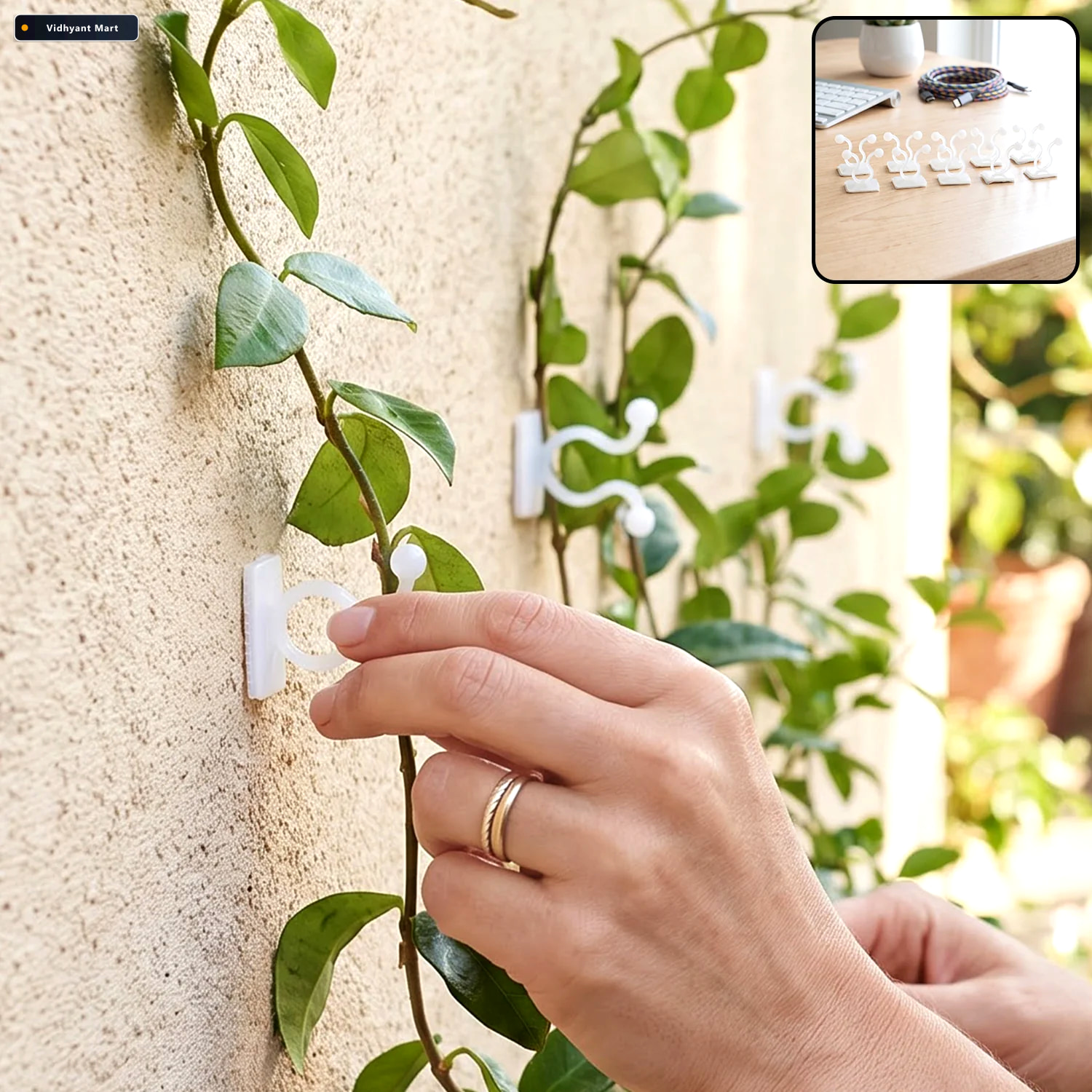 Vidhyant Mart Plastic Self Adhesive Plant Hooks For Climbing Pla 1