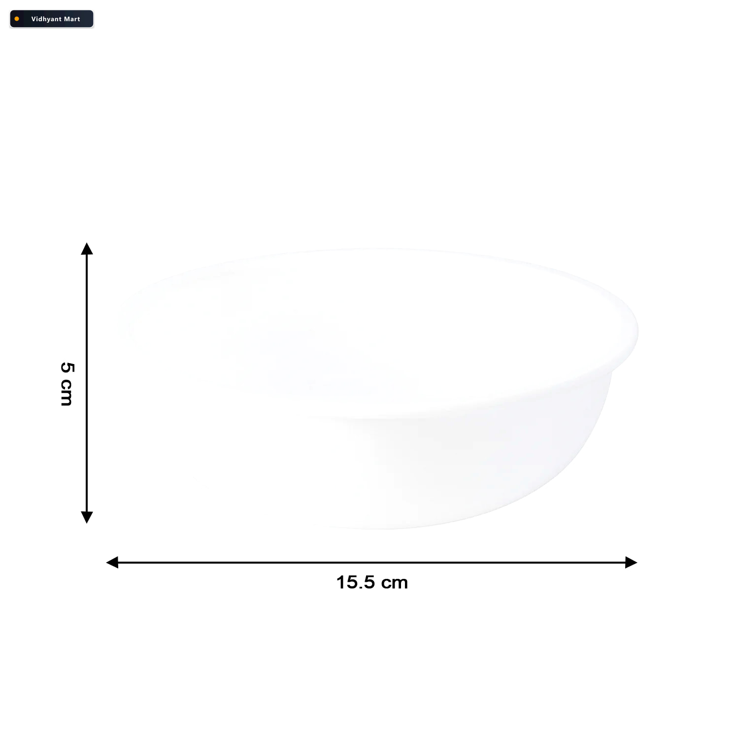 Vidhyant Mart Plastic Serving Bowl 6 Inch Deep Round White Kitch 3