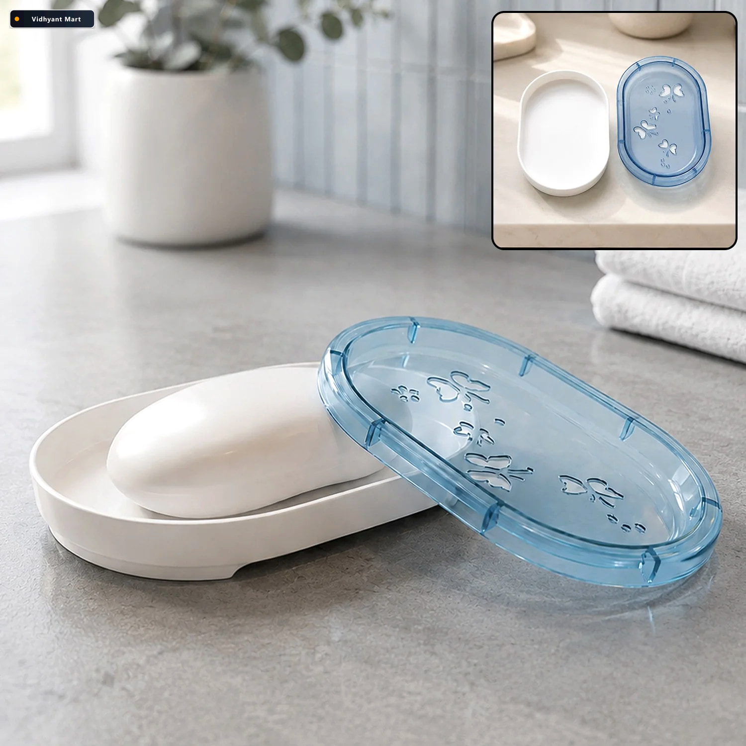 Vidhyant Mart Plastic Soap Box With Lid Keeps Soap Dry Lasting L 1