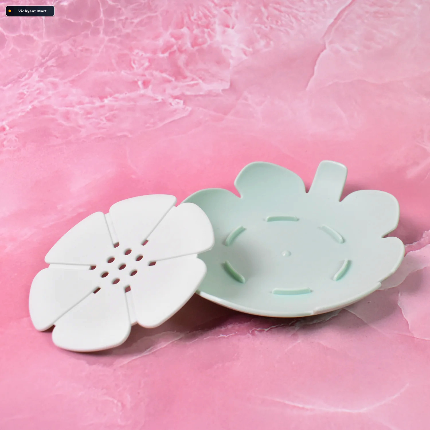 Vidhyant Mart Plastic Soap Dish Self Draining Floral Design Velv 2