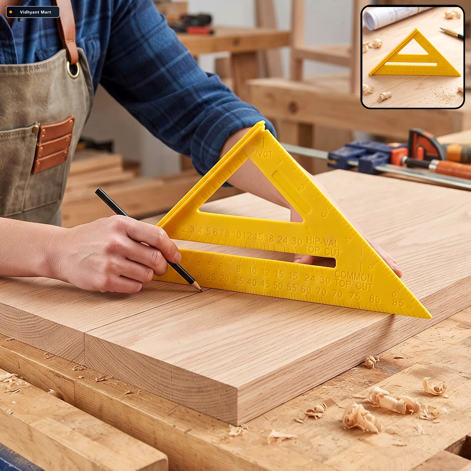 Vidhyant Mart Plastic Speed Square Triangle Ruler For Woodworkin 1