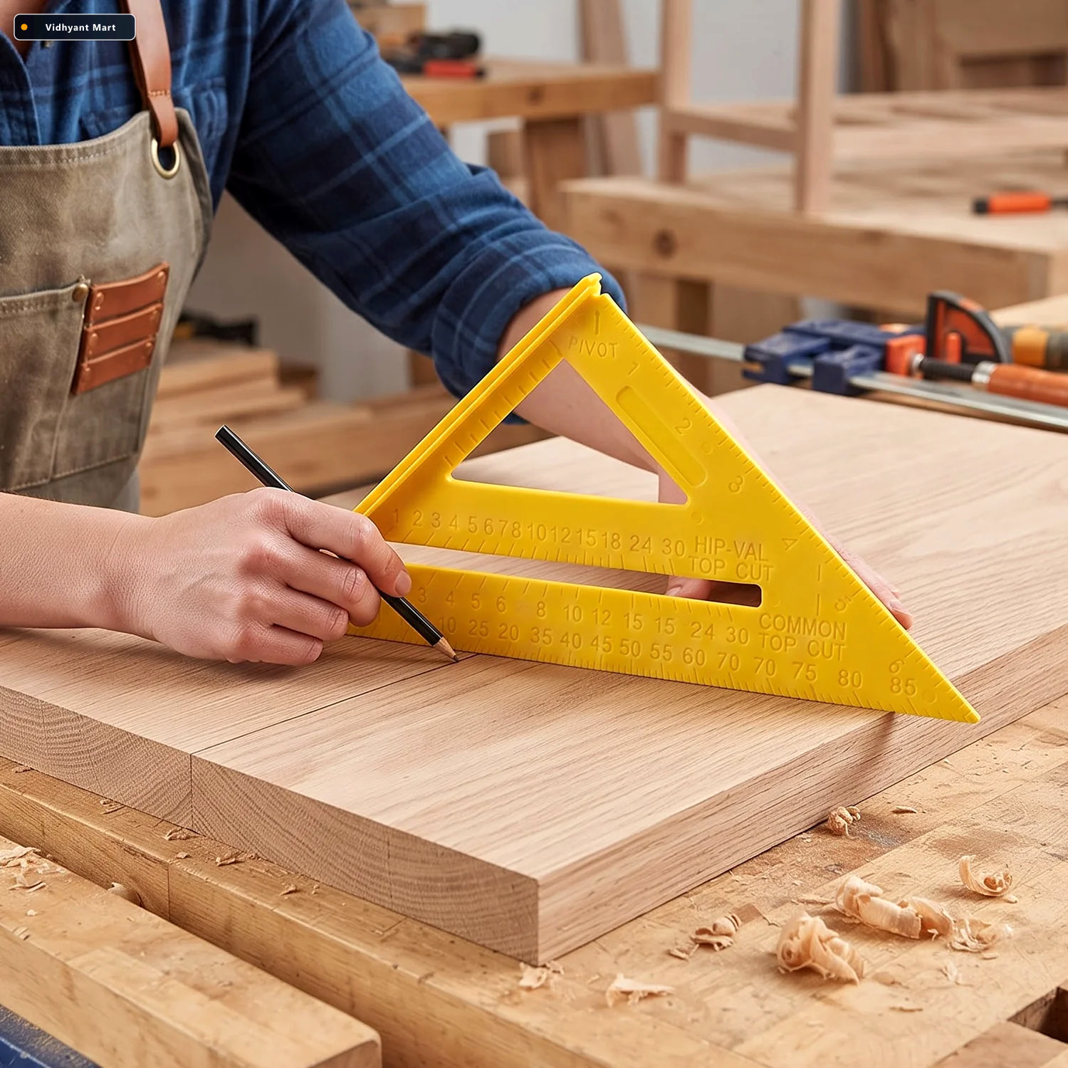Vidhyant Mart Plastic Speed Square Triangle Ruler For Woodworkin 2