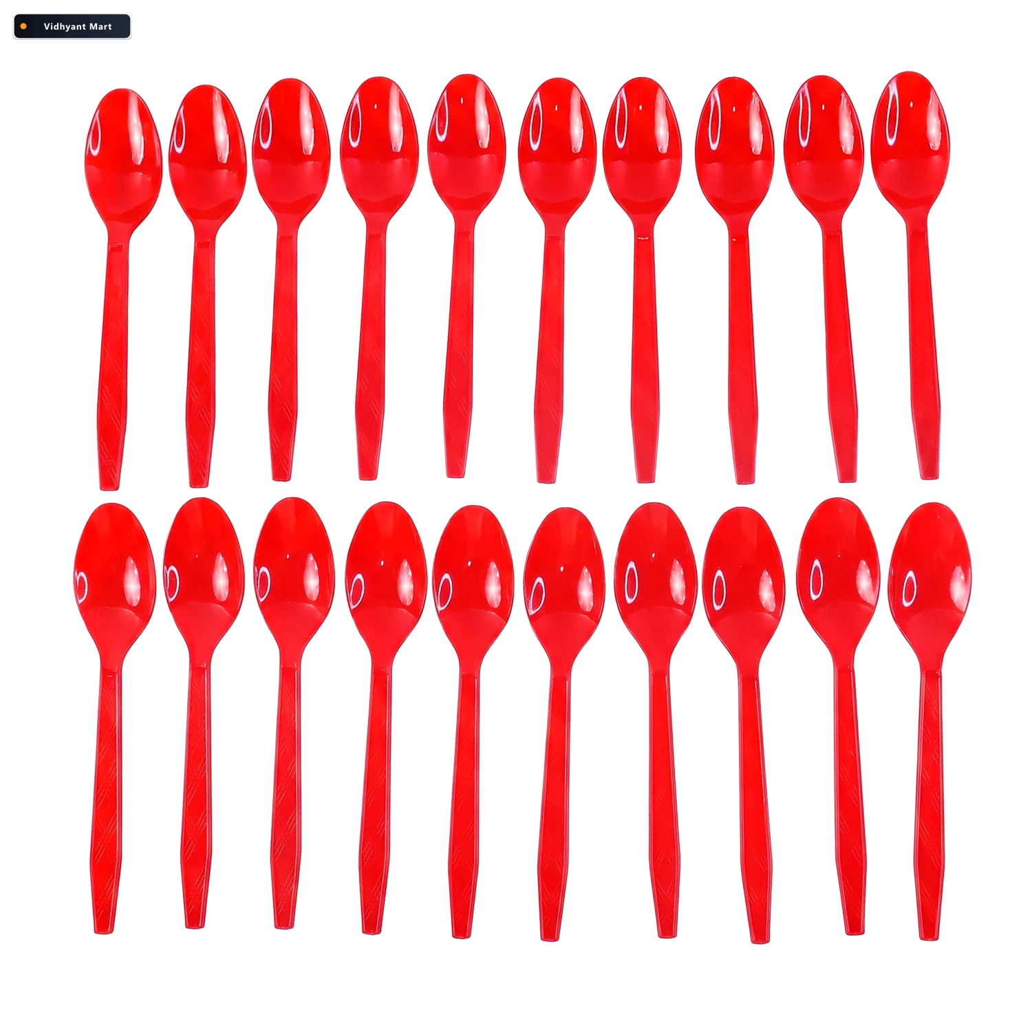 Vidhyant Mart Plastic Spoon 20 Pc Set Reusable Dinner Spoons Unb 4