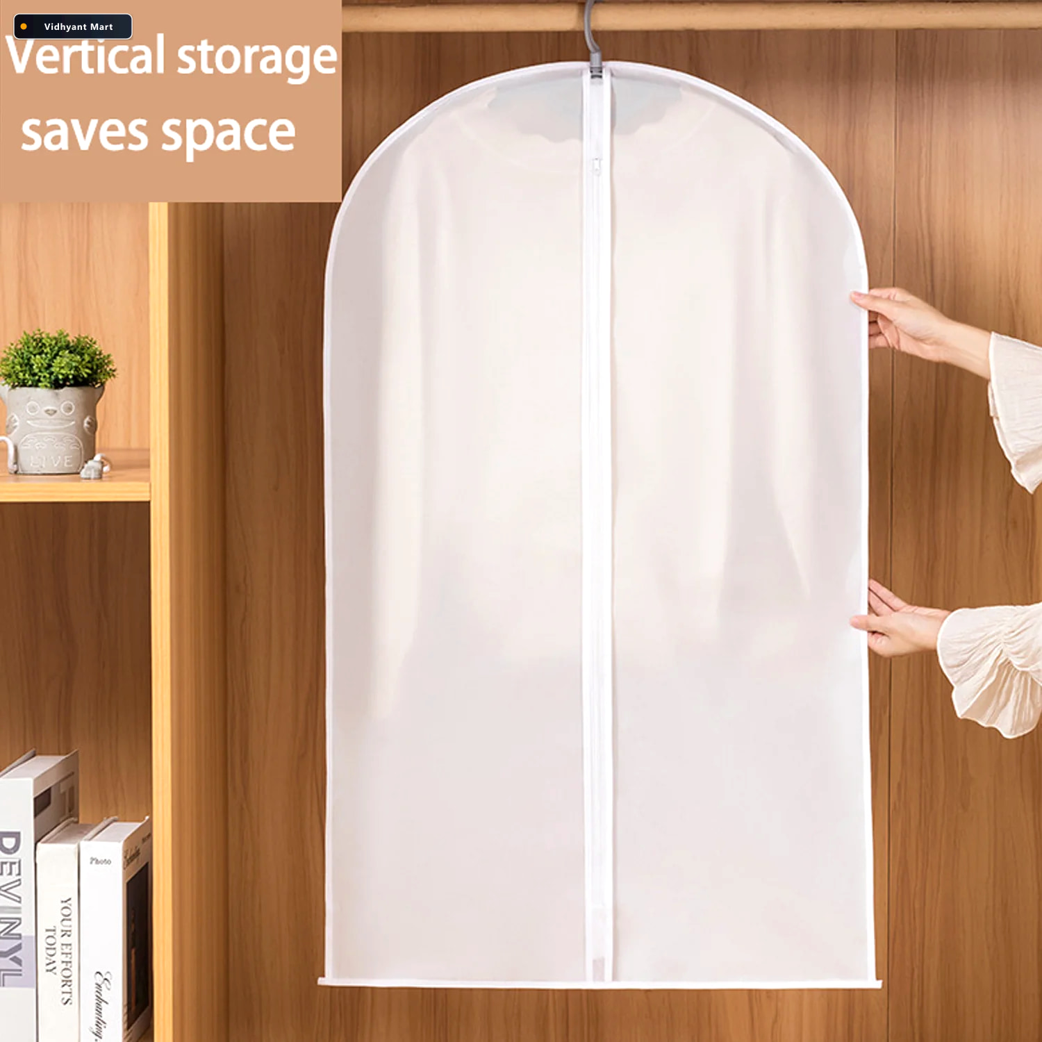Vidhyant Mart Plastic Suit Cover With Full Zipper For Wardrobe G 3