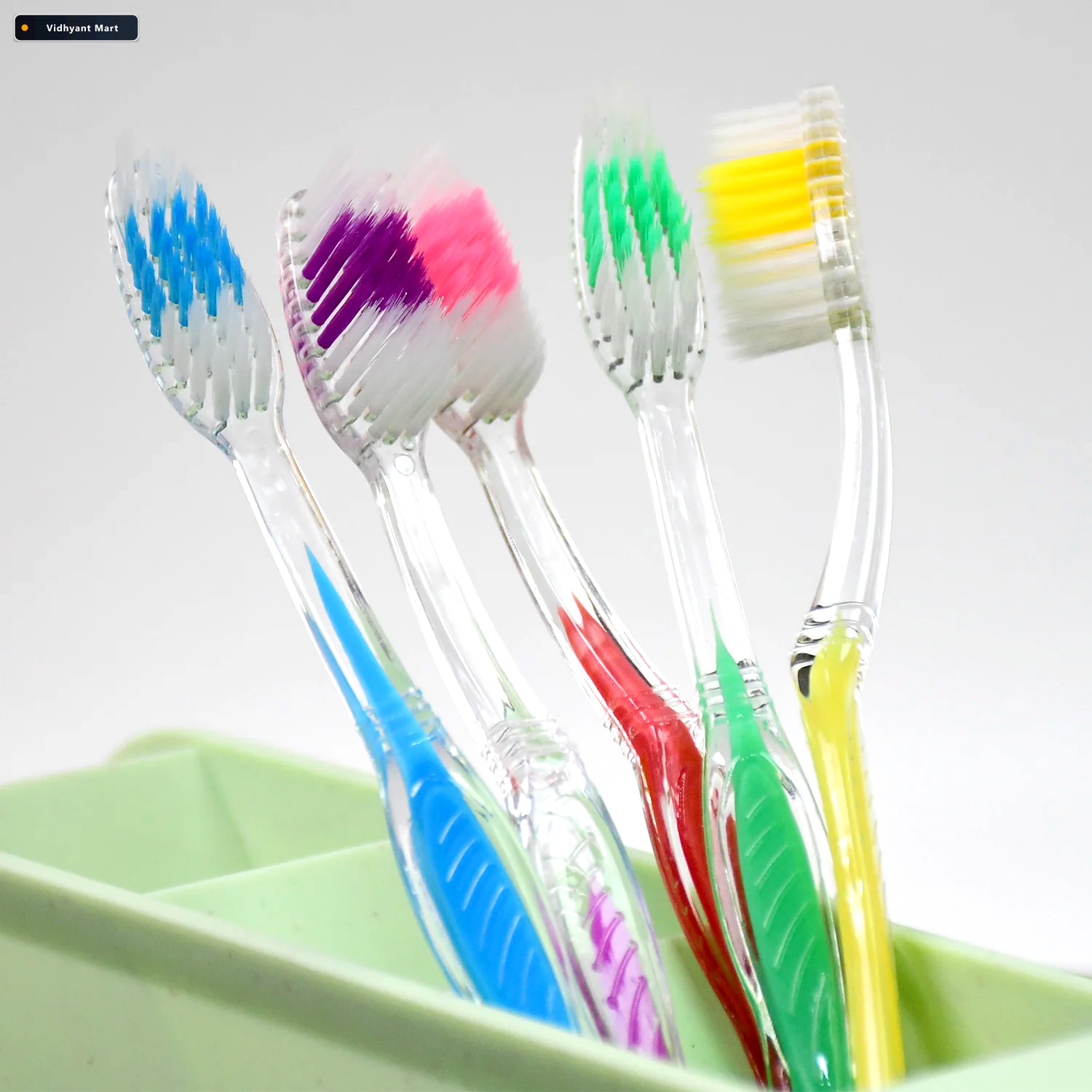 Vidhyant Mart Plastic Toothbrush Soft Bristles For All Ages Mint 3