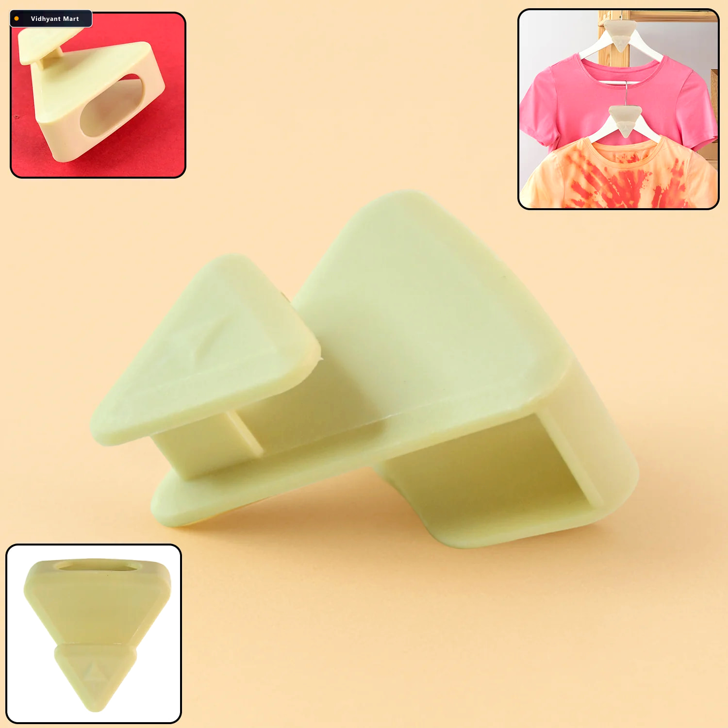 Vidhyant Mart Plastic Triangle Hanger Connector Hook Space Savin 2
