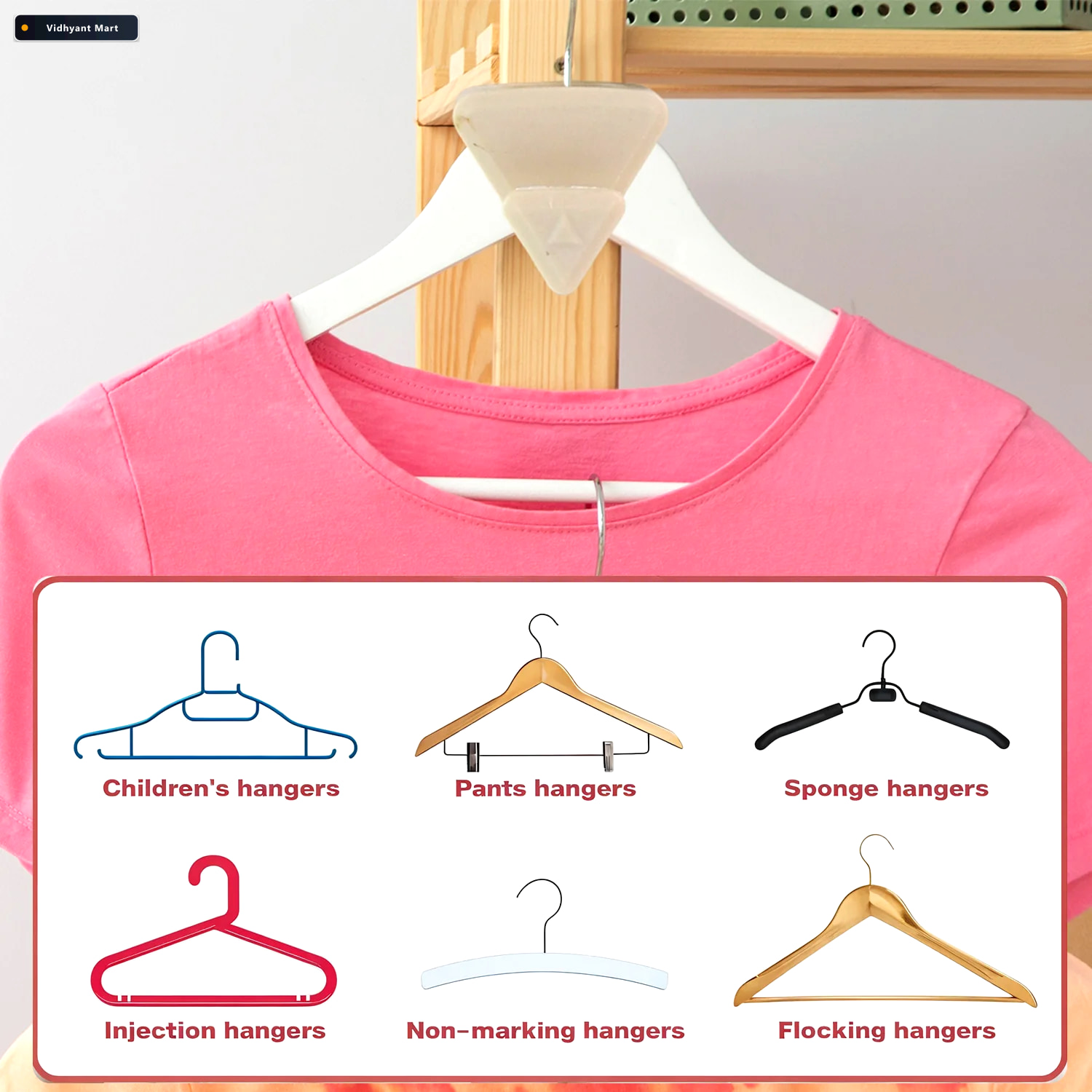 Vidhyant Mart Plastic Triangle Hanger Connector Hooks Space Savi 4