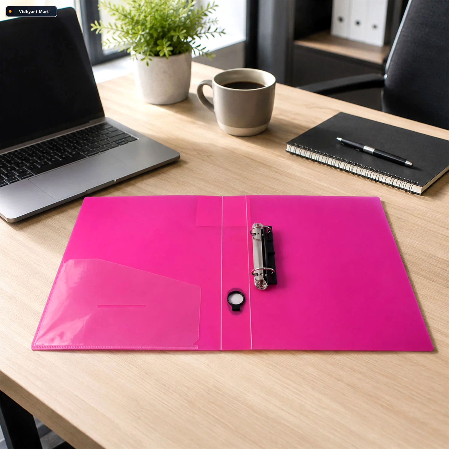 Vidhyant Mart Plastic Two Ring Binder File Folder With Inner Poc 1