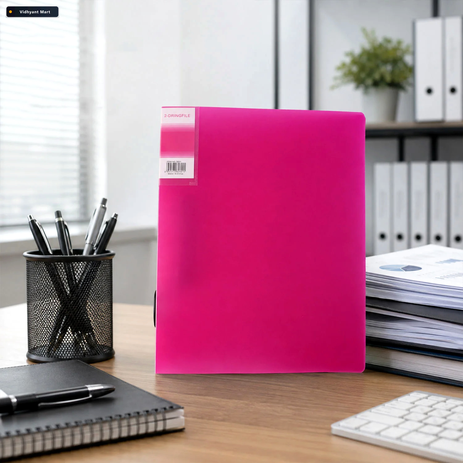 Vidhyant Mart Plastic Two Ring Binder File Folder With Inner Poc 3
