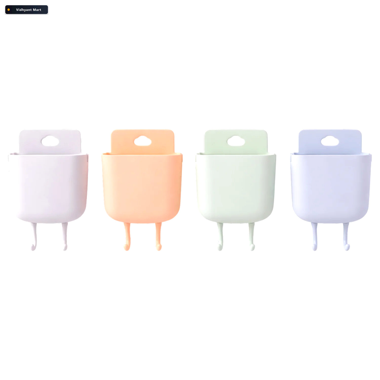 Vidhyant Mart Plastic Wall Mounted Mobile Charging Holder Set Sp 3