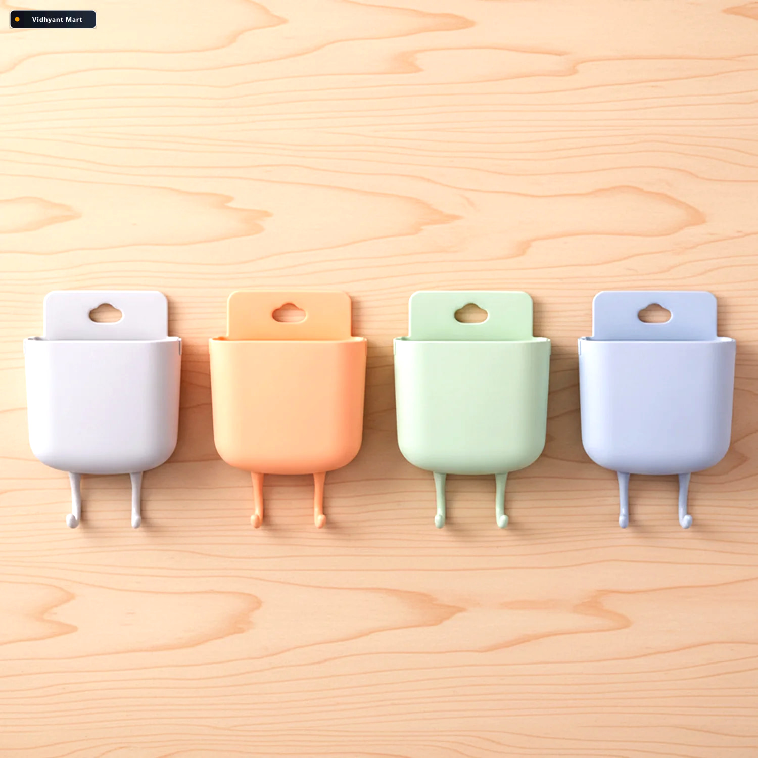 Vidhyant Mart Plastic Wall Mounted Mobile Charging Holder Set Sp 4