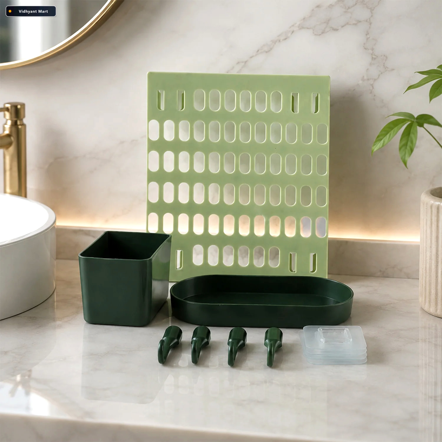 Vidhyant Mart Plastic Wall Mounted Pegboard Kitchen Organizer Wi 3