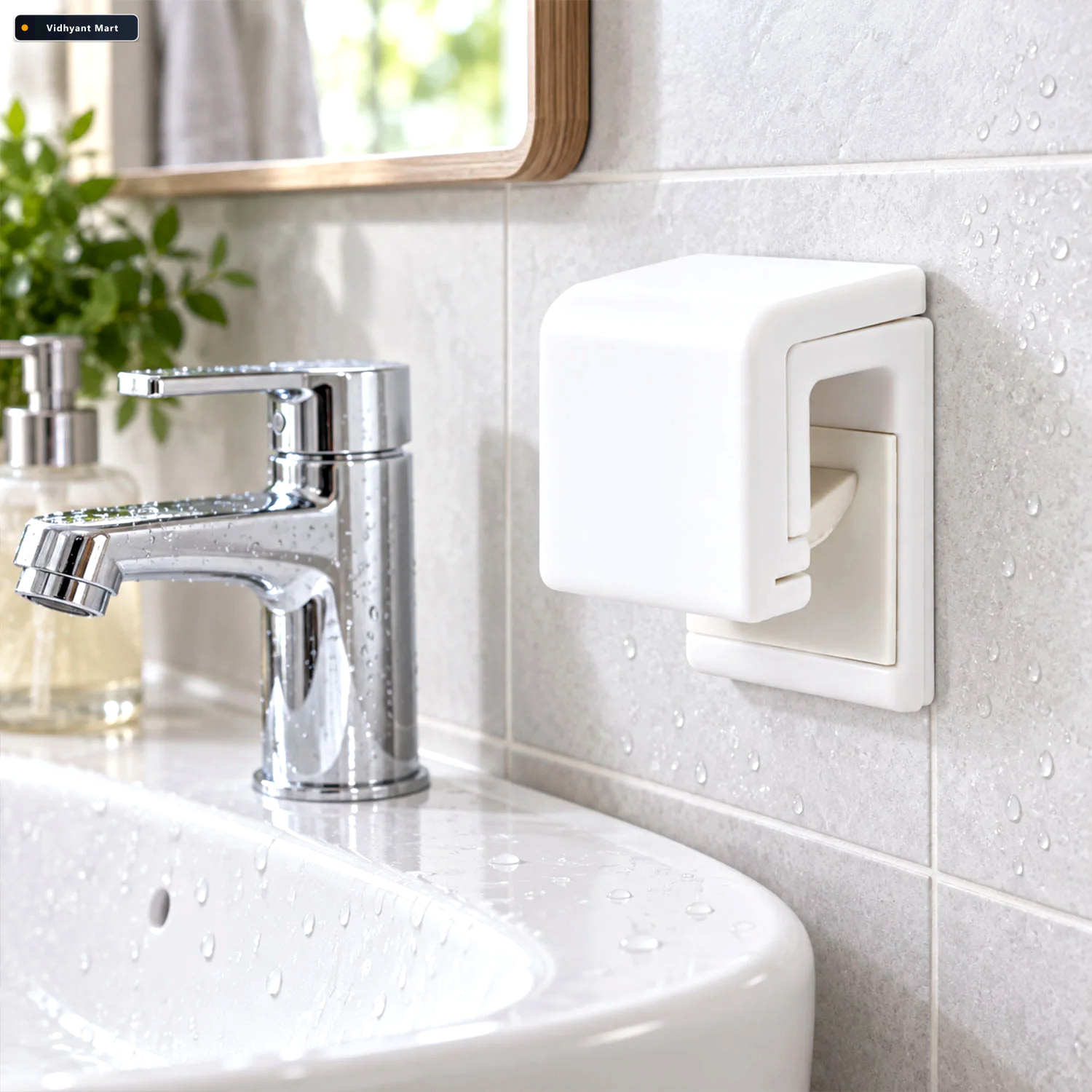 Vidhyant Mart Plastic Wall Mounted Push Type Towel Holder For Ba 2