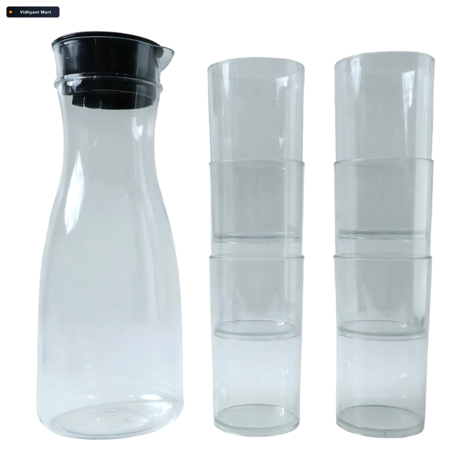 Vidhyant Mart Plastic Water Jug And Glass Set Durable Lightweigh 4