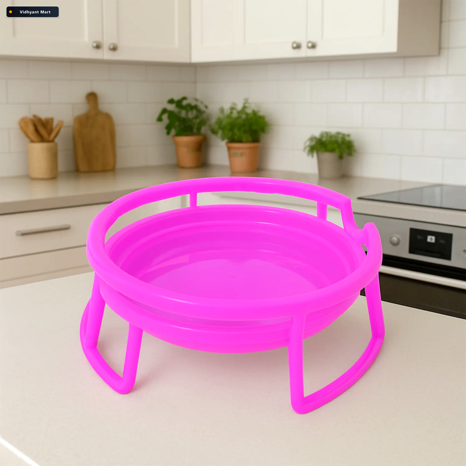 Vidhyant Mart Plastic Water Pot Stand Set Durable Stable Support 3