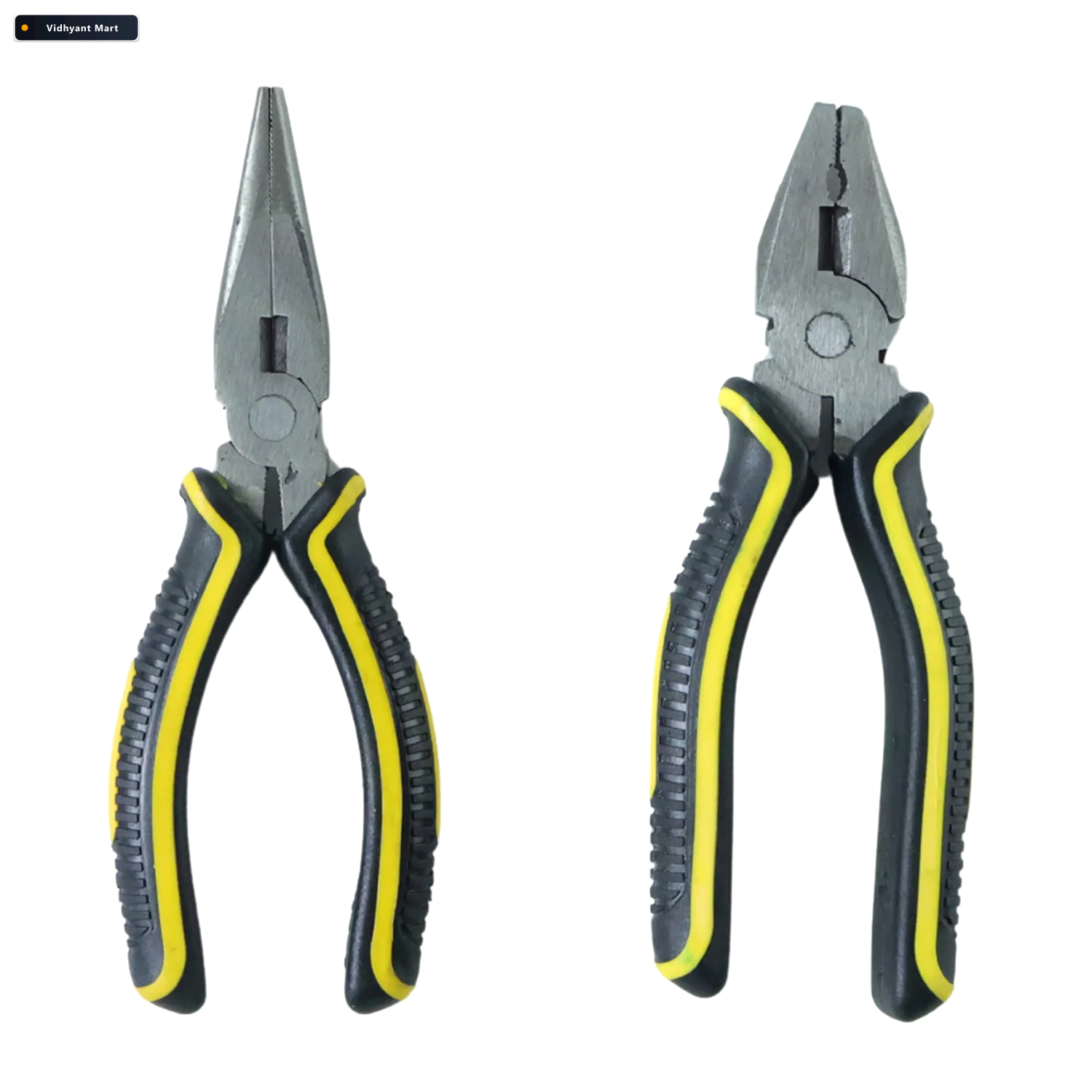 Vidhyant Mart Pliers Set 2 Pc Combination Long Nose With Anti Sl 4