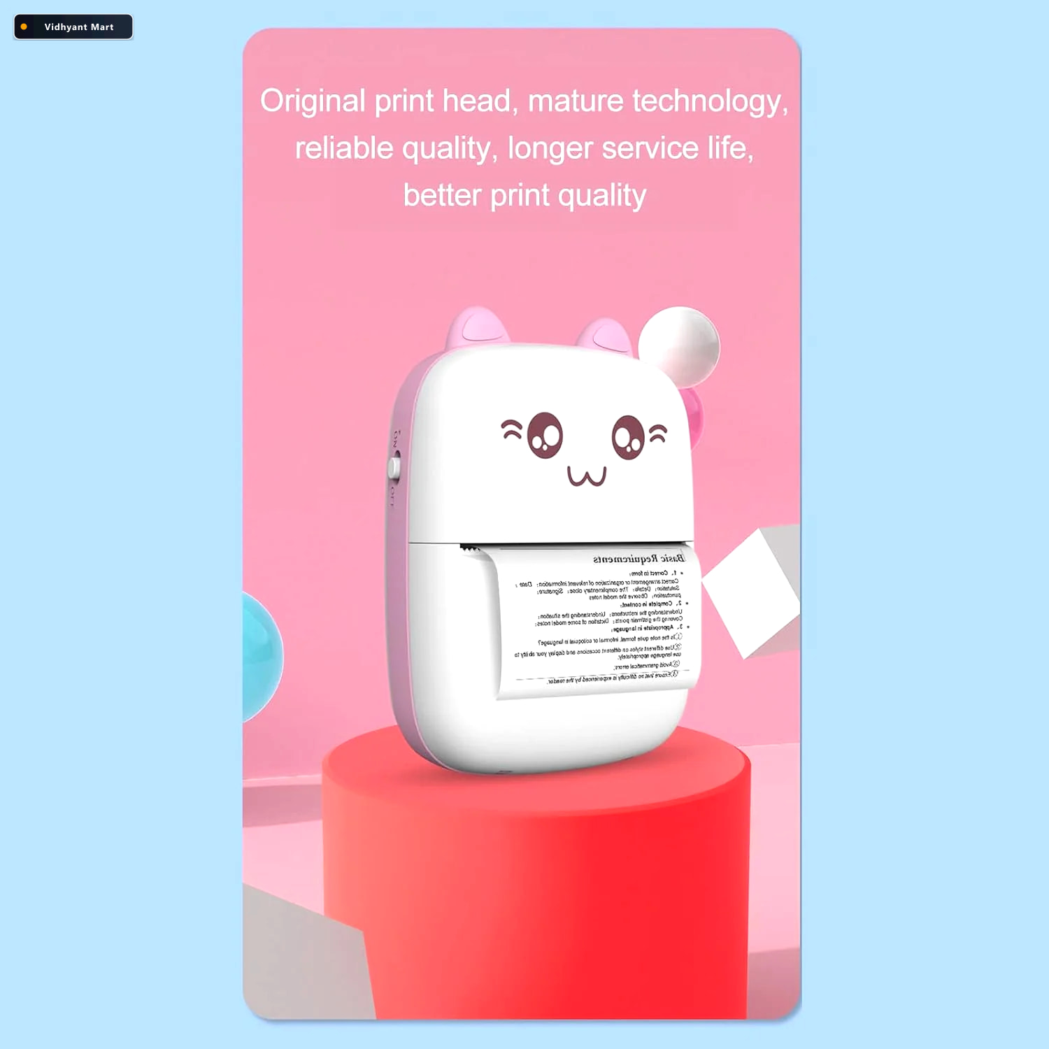 Vidhyant Mart Pocket Mini Printer Wireless Bluetooth Thermal Pri 2