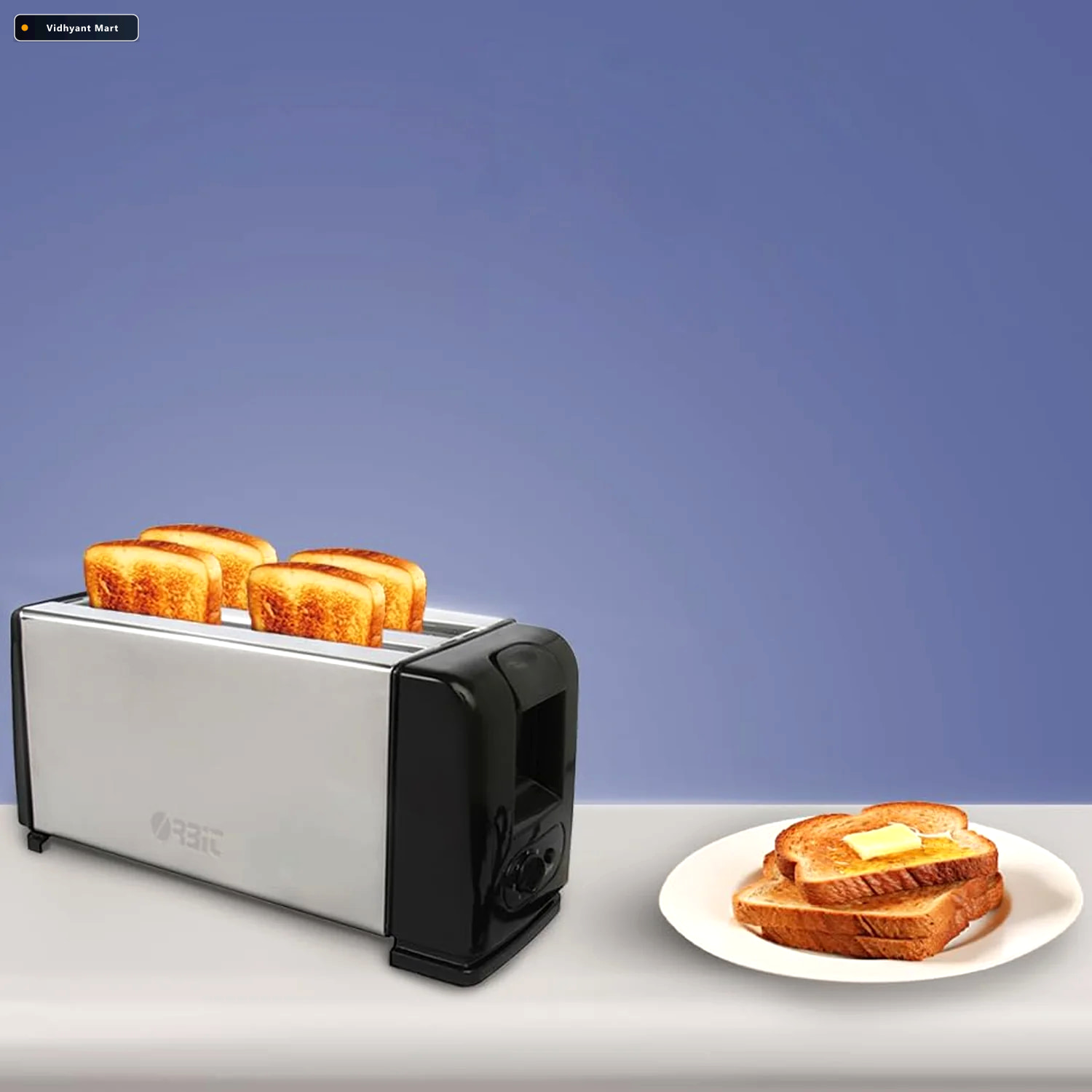 Vidhyant Mart Pop Up Toaster 1200w 4 Slice Adjustable Browning S 1