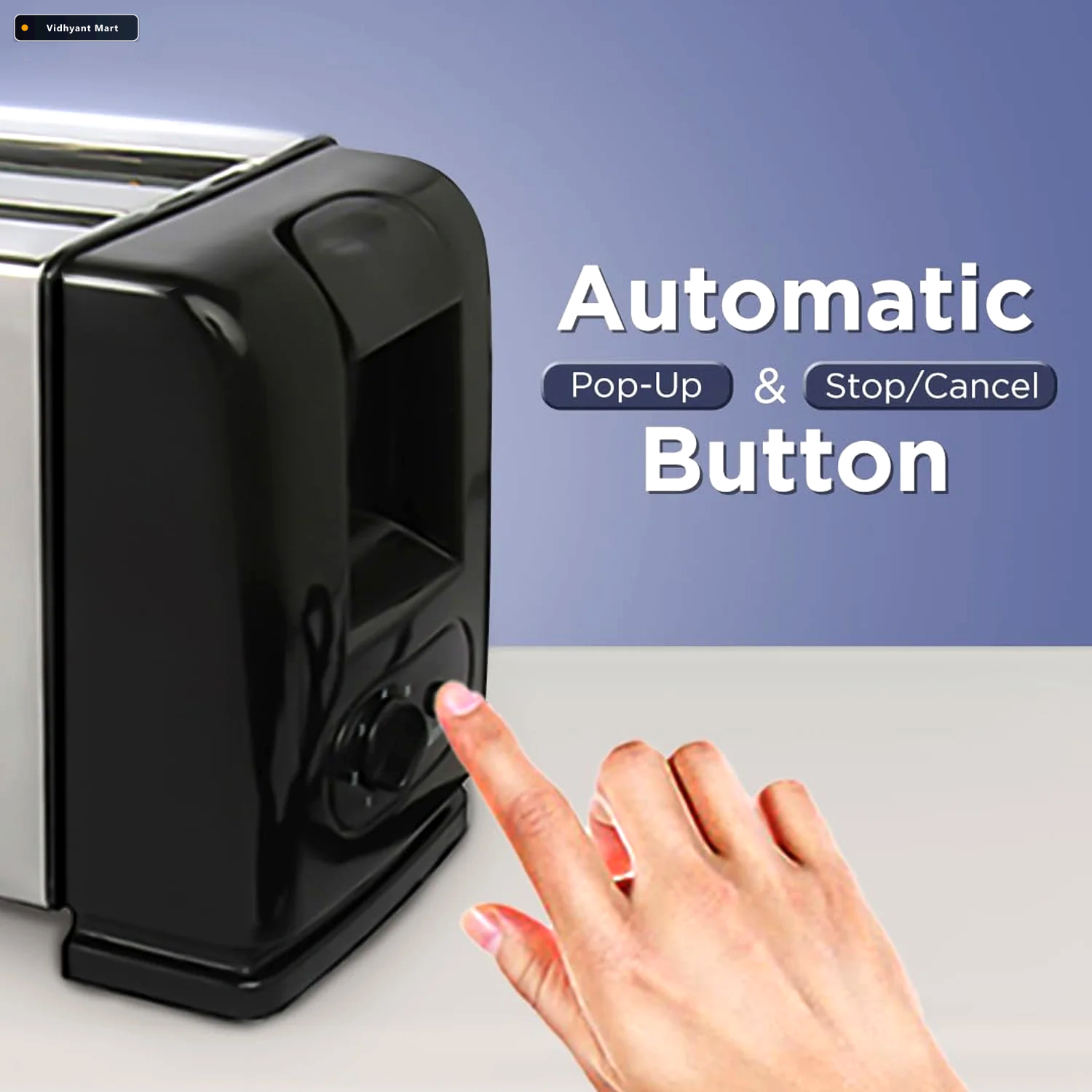 Vidhyant Mart Pop Up Toaster 1200w 4 Slice Adjustable Browning S 3
