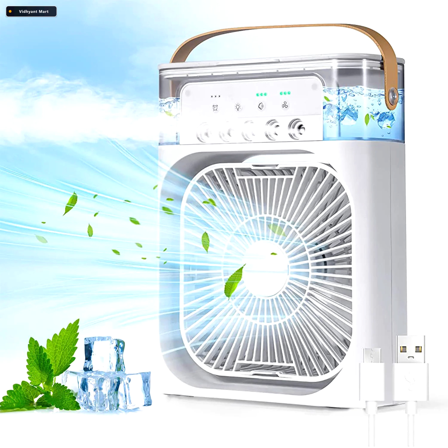 Vidhyant Mart Portable Air Cooler Fan Personal Cooling With 7 Co 1