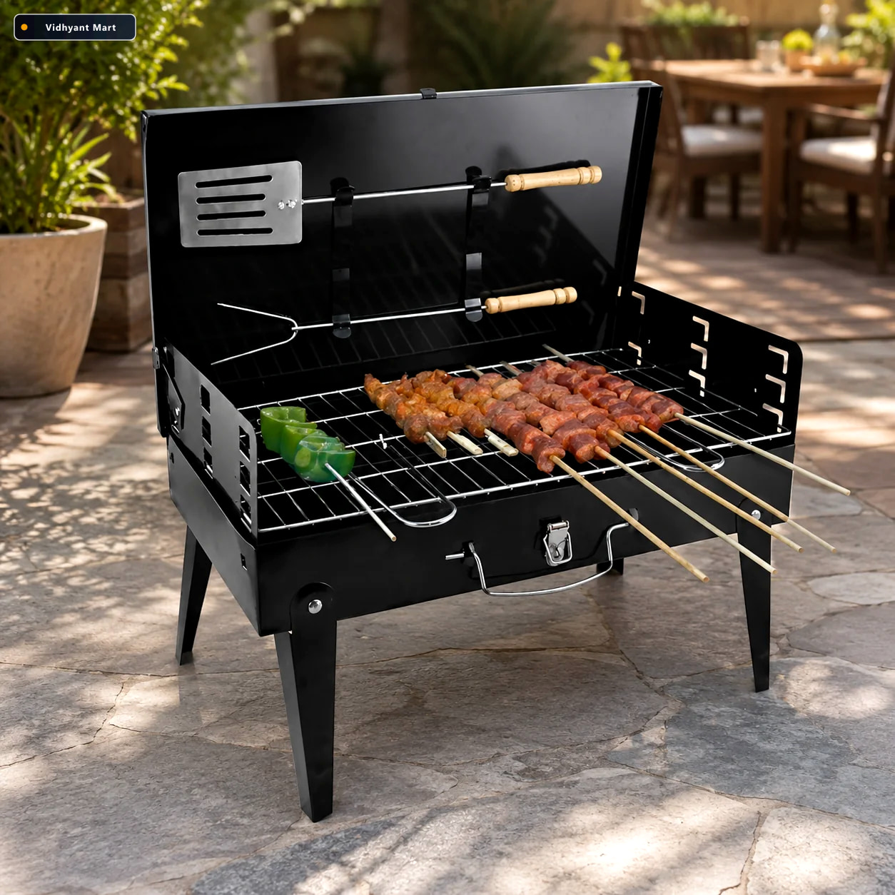 Vidhyant Mart Portable Barbecue Grill Stainless Steel Compact Br 2