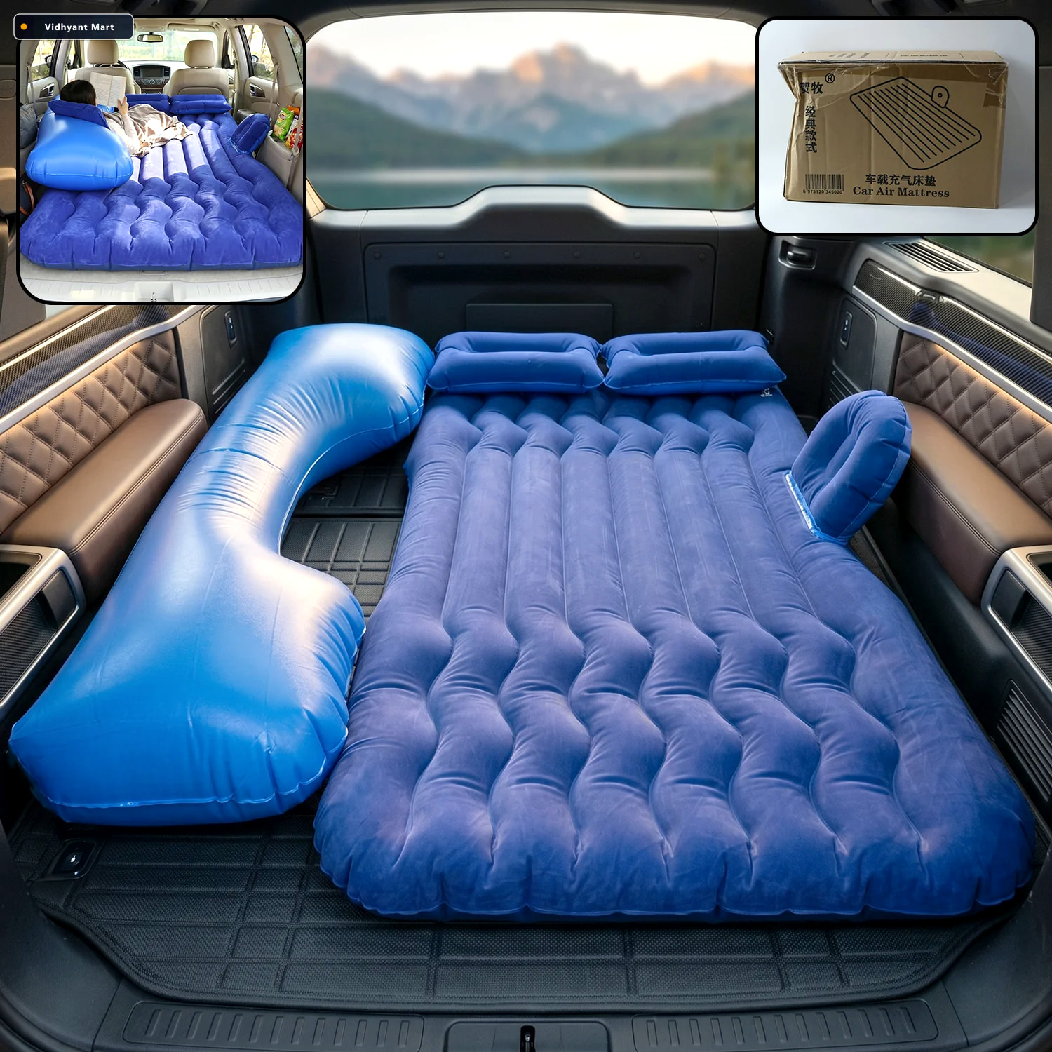 Vidhyant Mart Portable Car Air Mattress Comfortable Suv Travel B 2