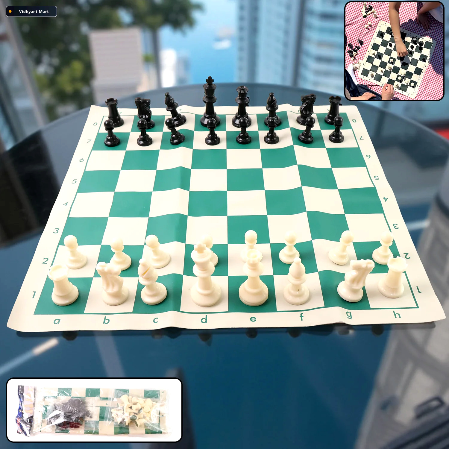 Vidhyant Mart Portable Chess Set Big Foldable Travel Friendly Vi 2