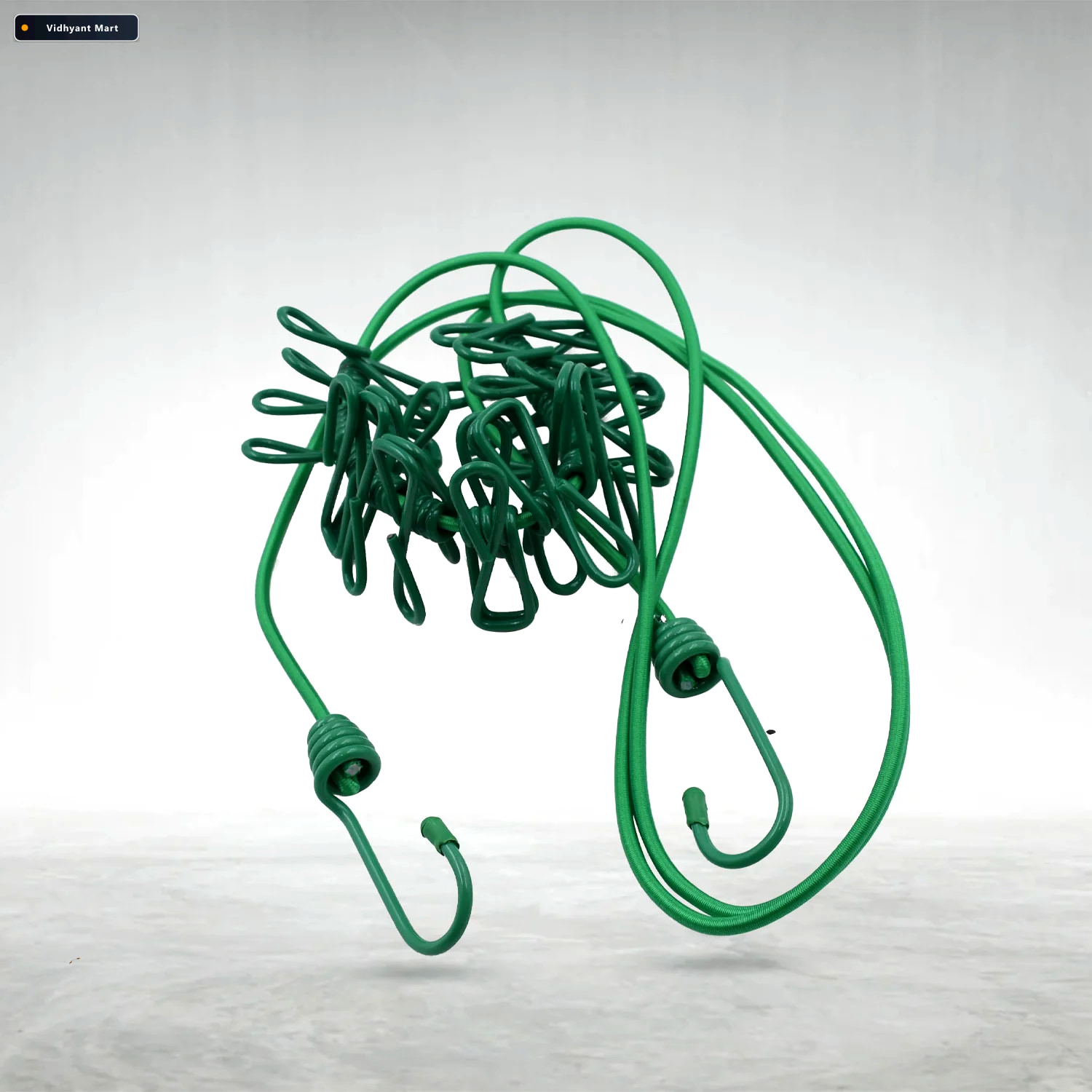 Vidhyant Mart Portable Clothes Drying Rope Elastic With 12 Clips 3