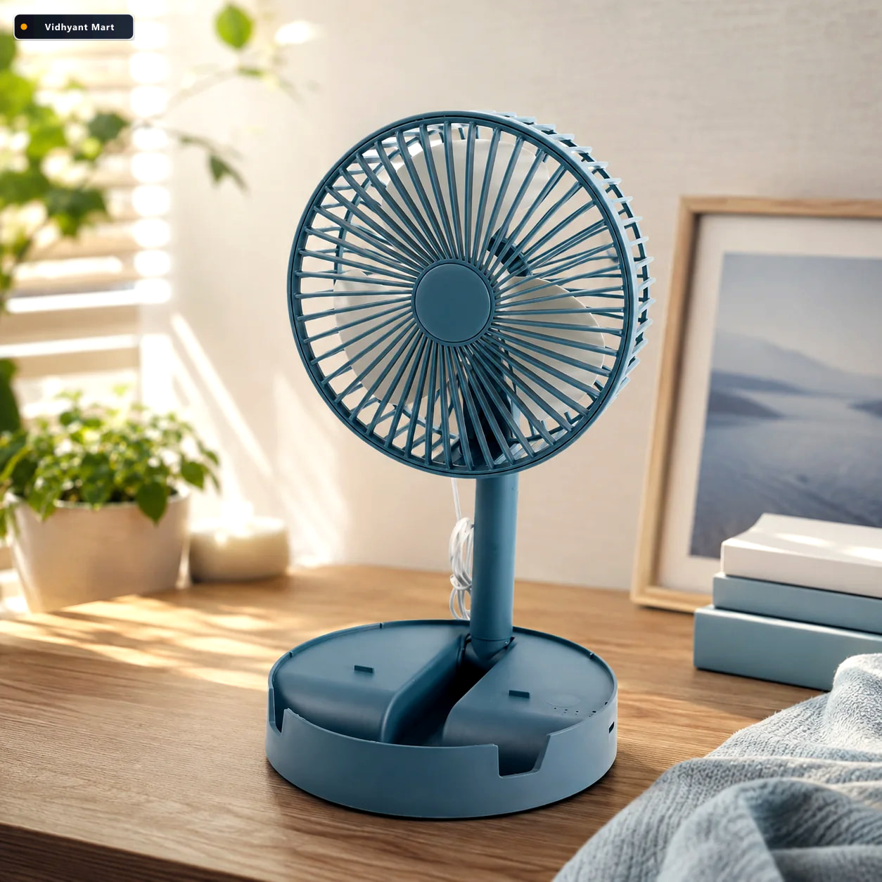 Vidhyant Mart Portable Desktop Fan Adjustable Silent Foldable Ve 1