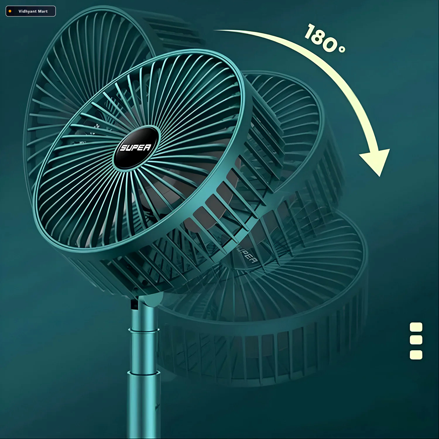 Vidhyant Mart Portable Desktop Fan Adjustable Silent Foldable Ve 3