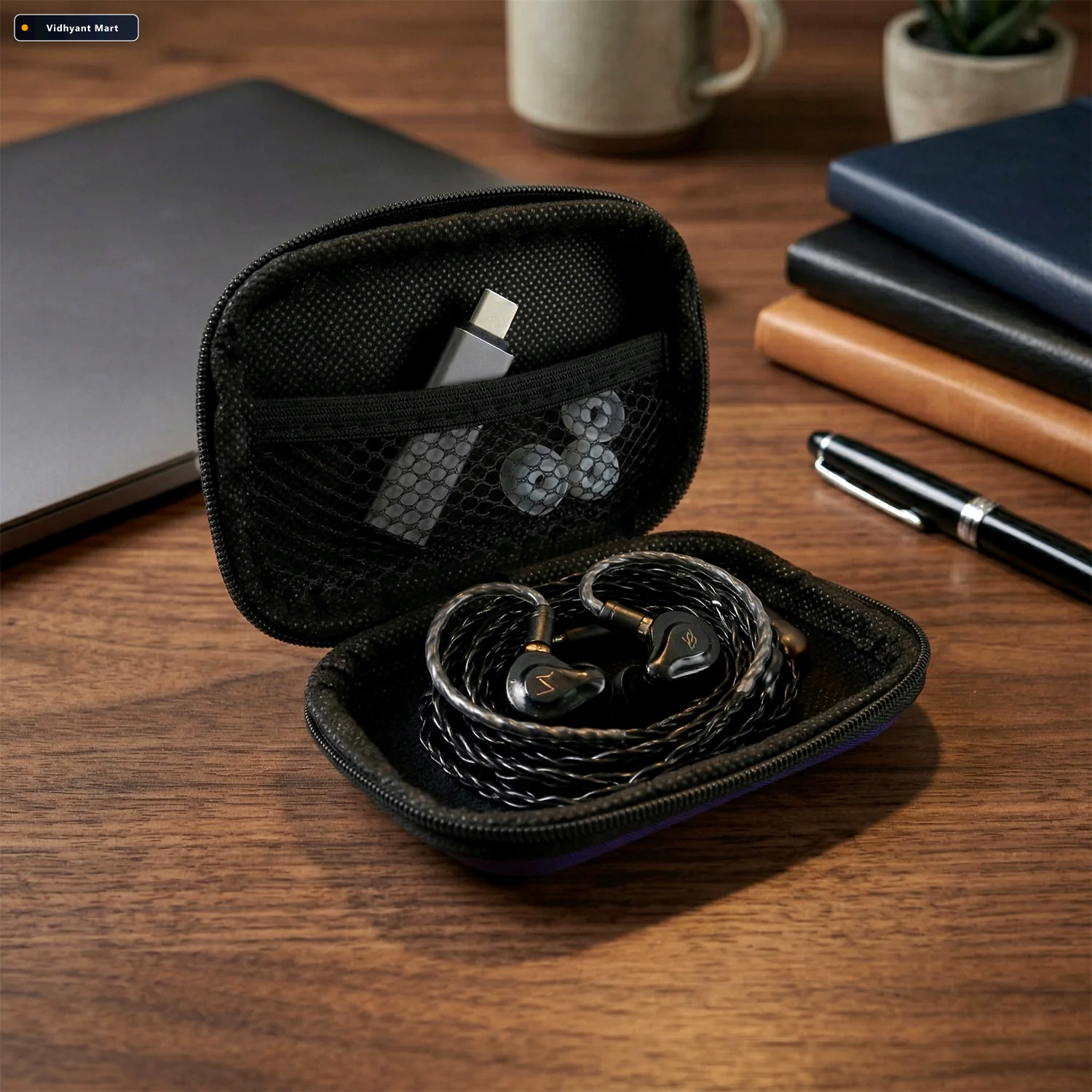 Vidhyant Mart Portable Earphone Case Compact Travel Organizer Fo 1