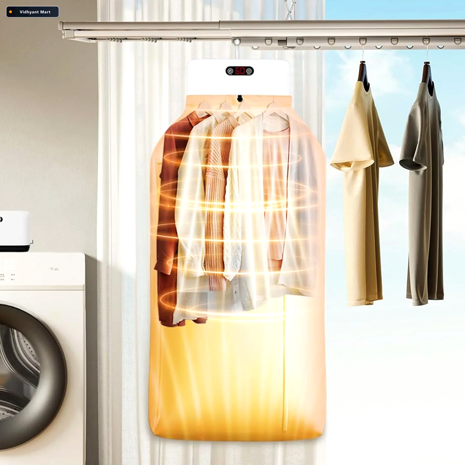 Vidhyant Mart Portable Electric Clothes Dryer Compact Foldable F 1