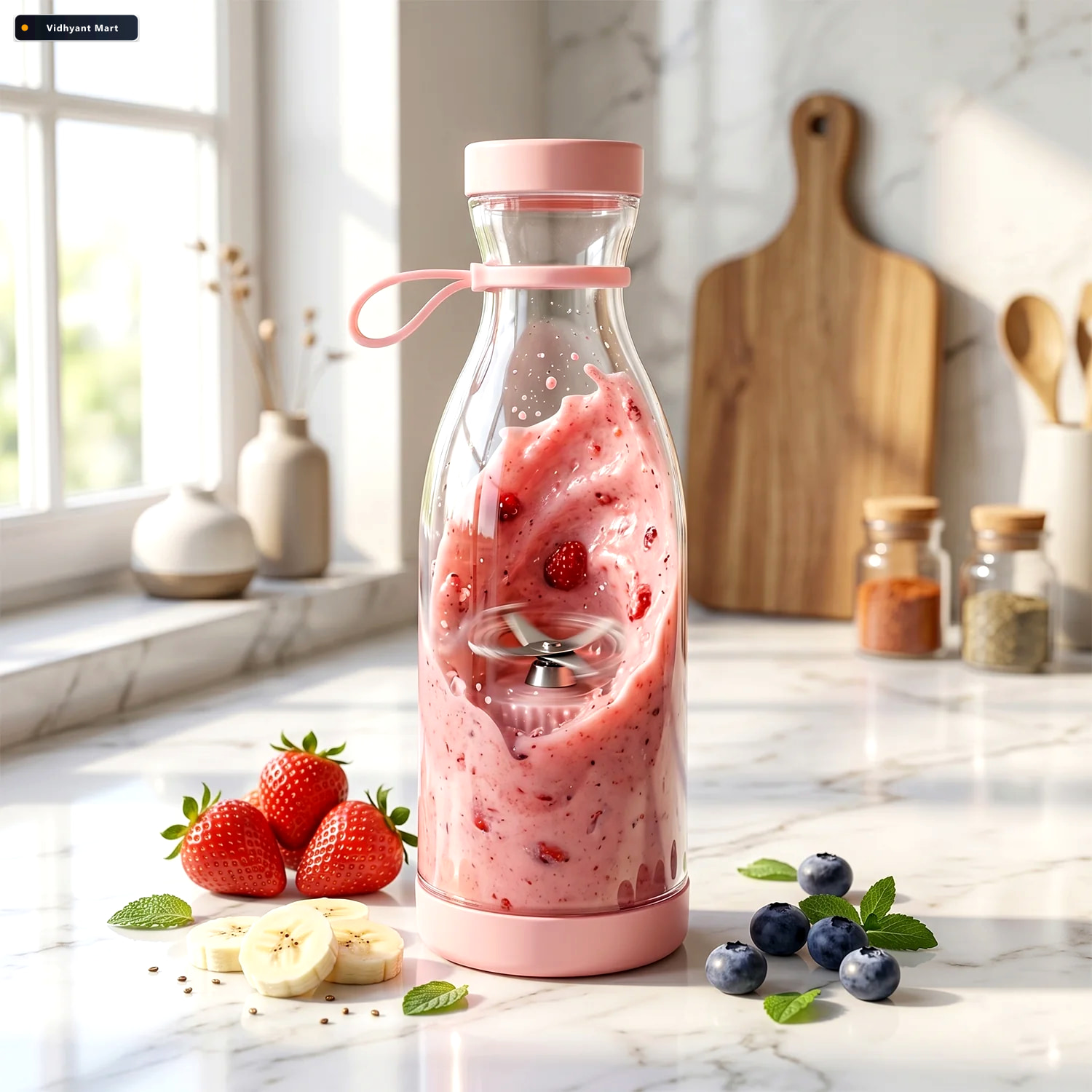 Vidhyant Mart Portable Electric Juicer Compact Usb Rechargeable 3