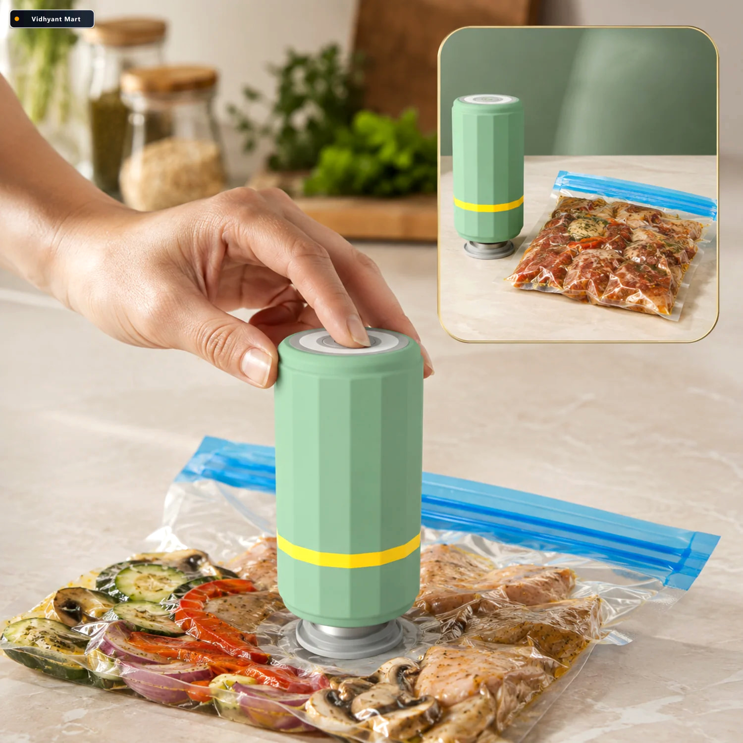 Vidhyant Mart Portable Electric Vacuum Sealer Compact Food Prese 1