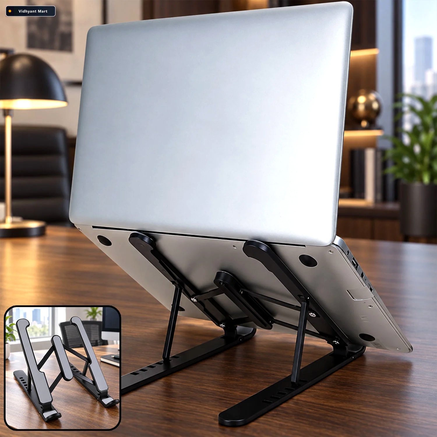 Vidhyant Mart Portable Foldable Laptop Stand With Adjustable Hei 1