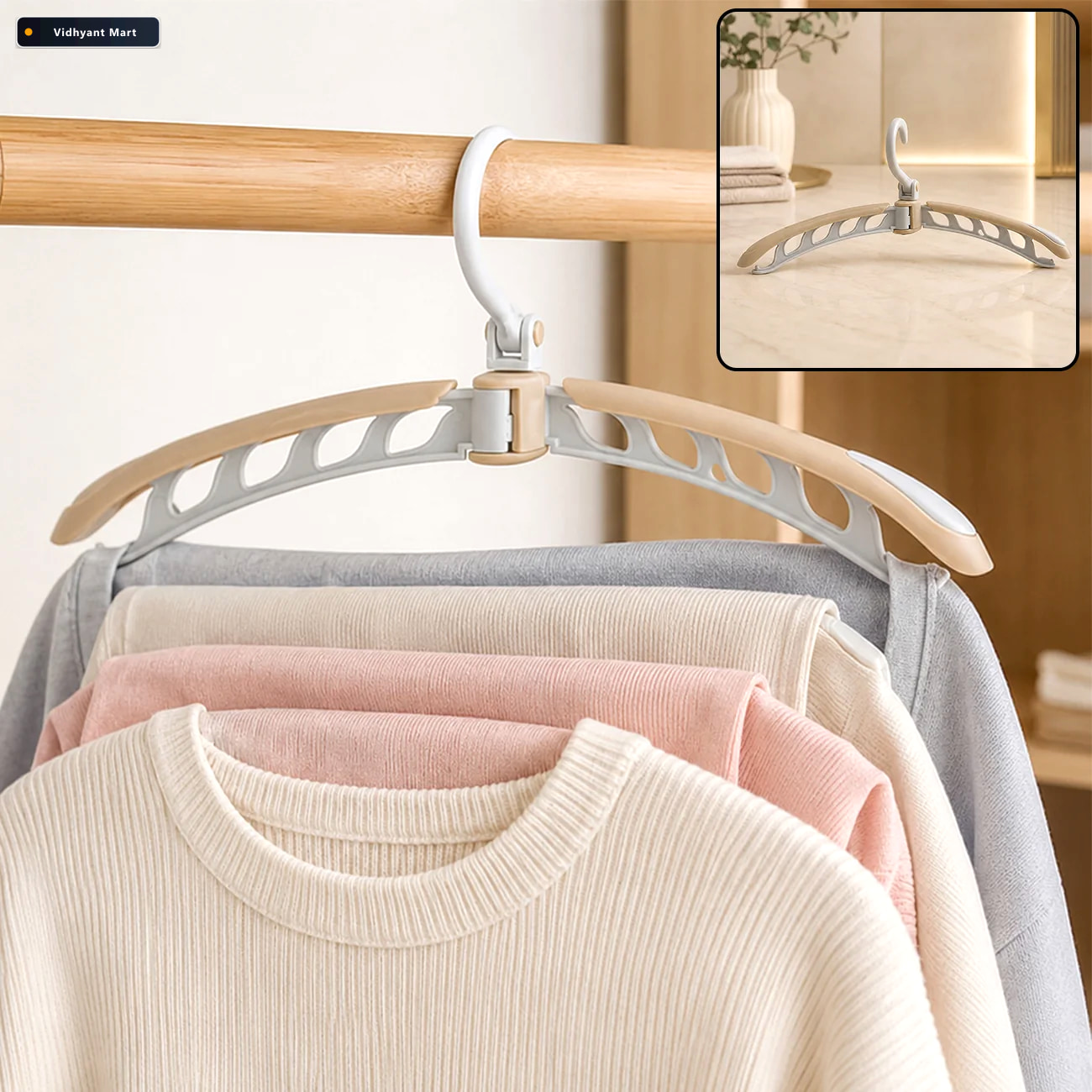 Vidhyant Mart Portable Folding Hanger 360 Rotating Travel Friend 1