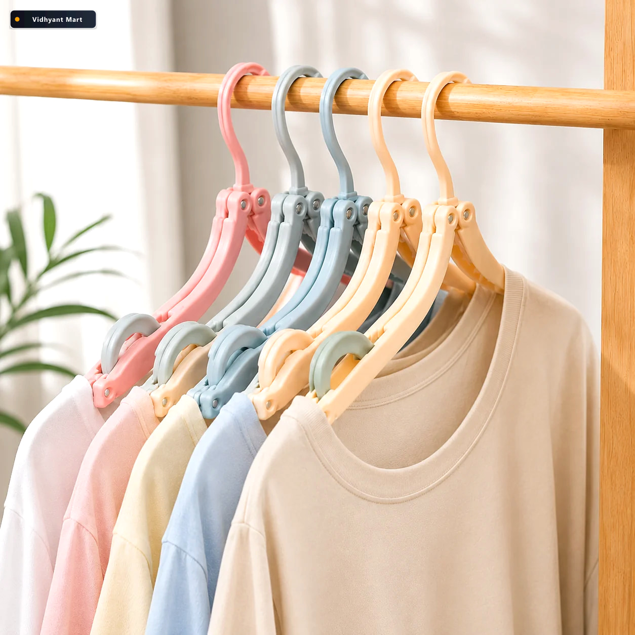 Vidhyant Mart Portable Folding Hangers 10 Pcs Travel Home Use Ti 1