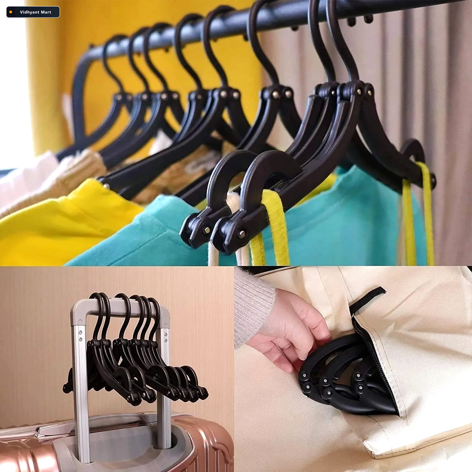 Vidhyant Mart Portable Folding Hangers 10 Pcs Travel Home Use Ti 4
