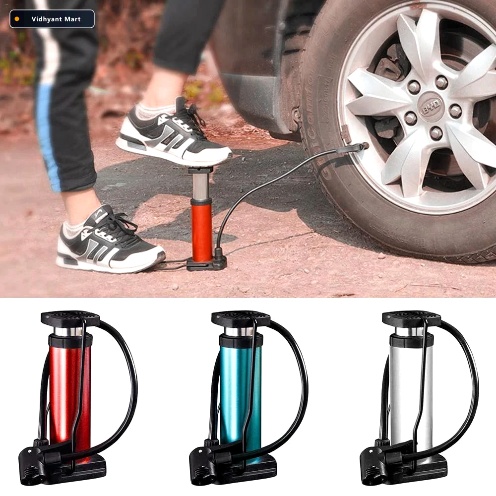 Vidhyant Mart Portable Foot Pump 120 Psi Mini Tyre Inflator Velv 2