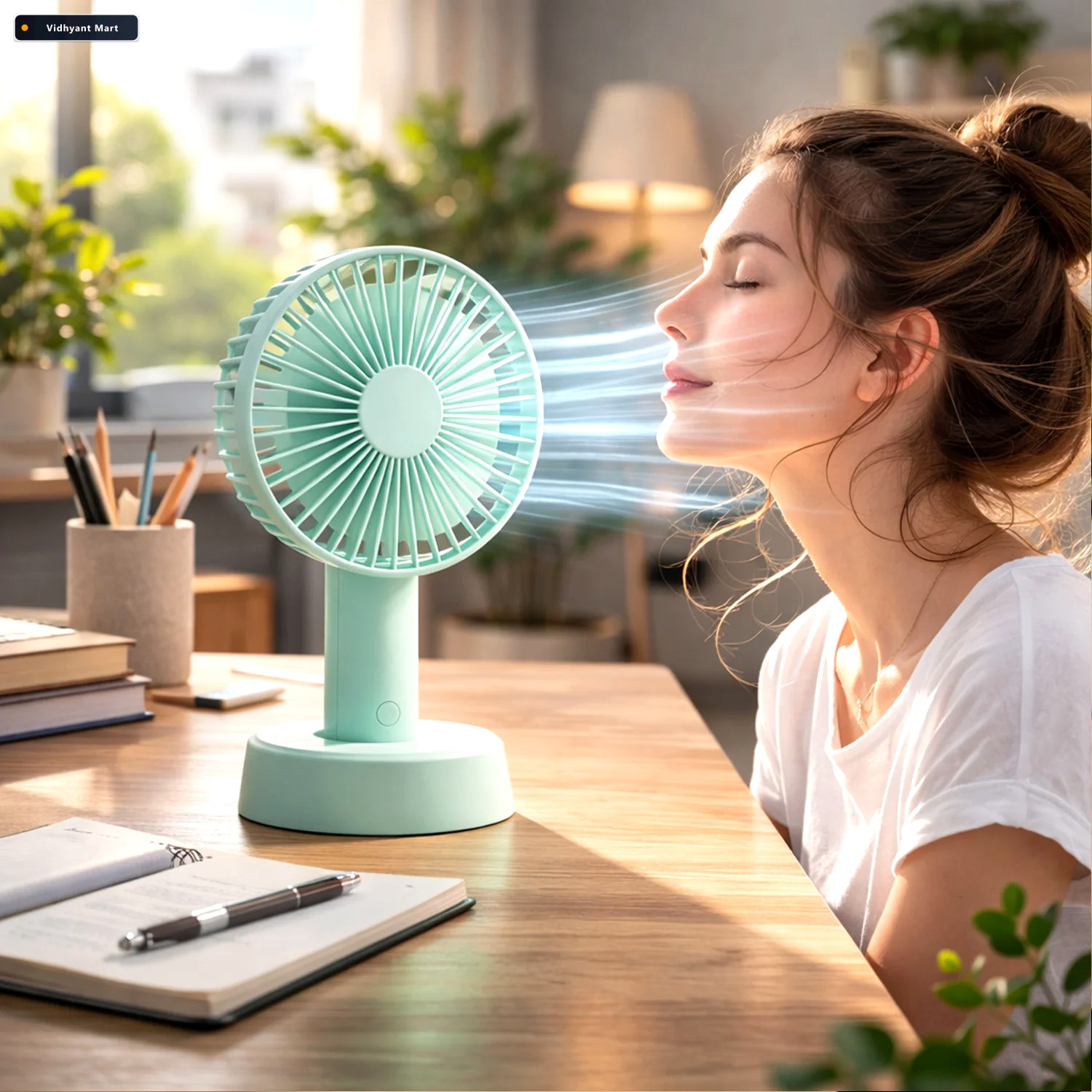 Vidhyant Mart Portable Handheld Fan Lightweight Rechargeable Coo 2