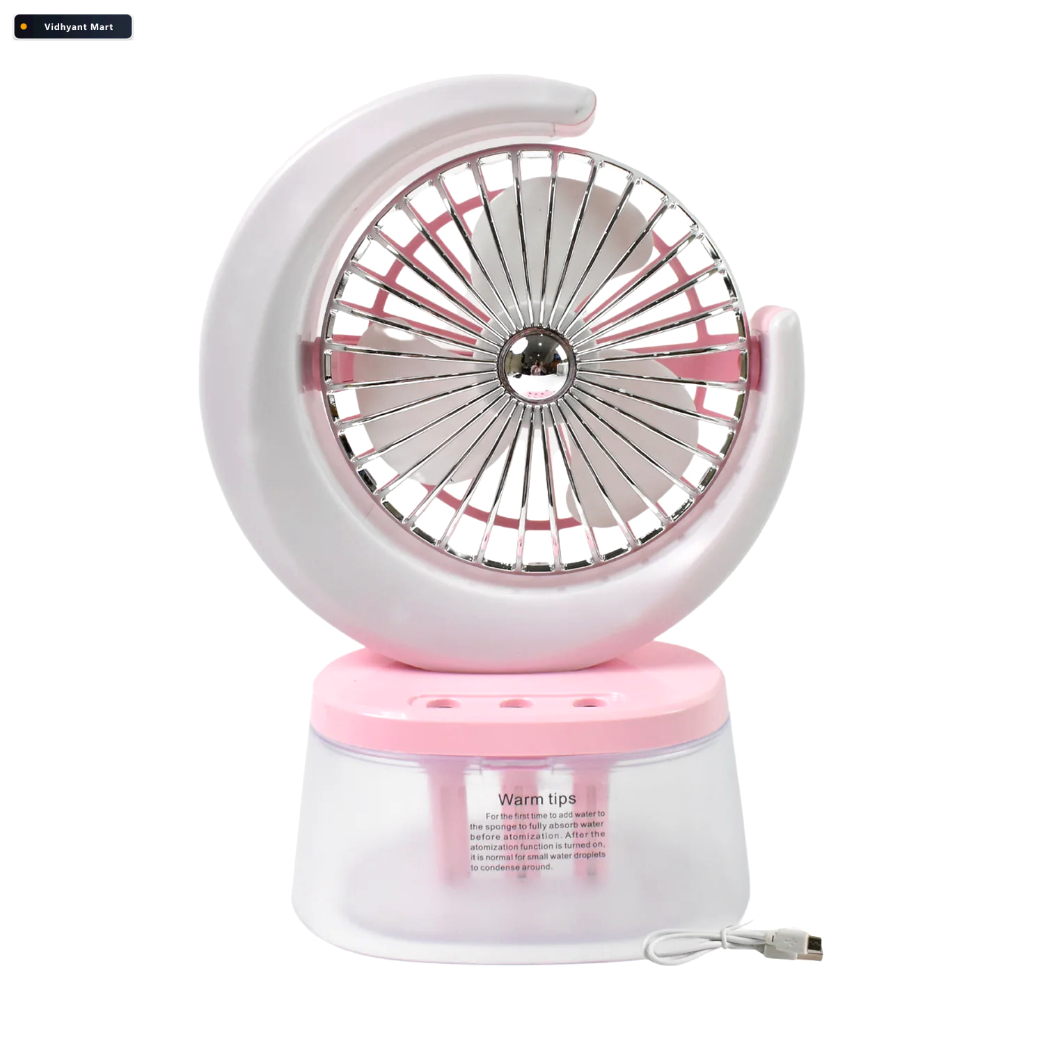 Vidhyant Mart Portable Humidifying Fan Led Light Usb Airvanta 3