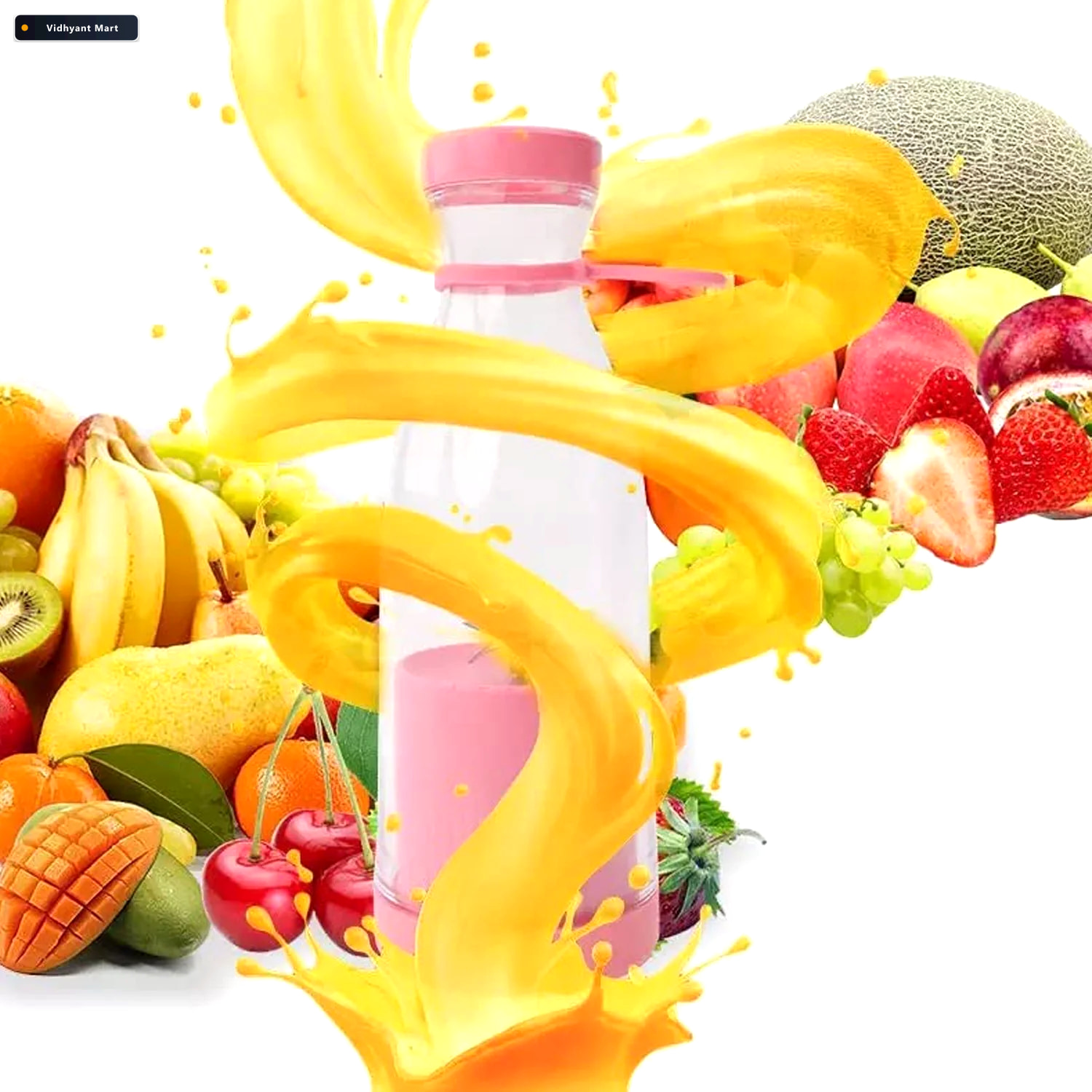 Vidhyant Mart Portable Juicer Blender 420ml Smoothie Maker With 3