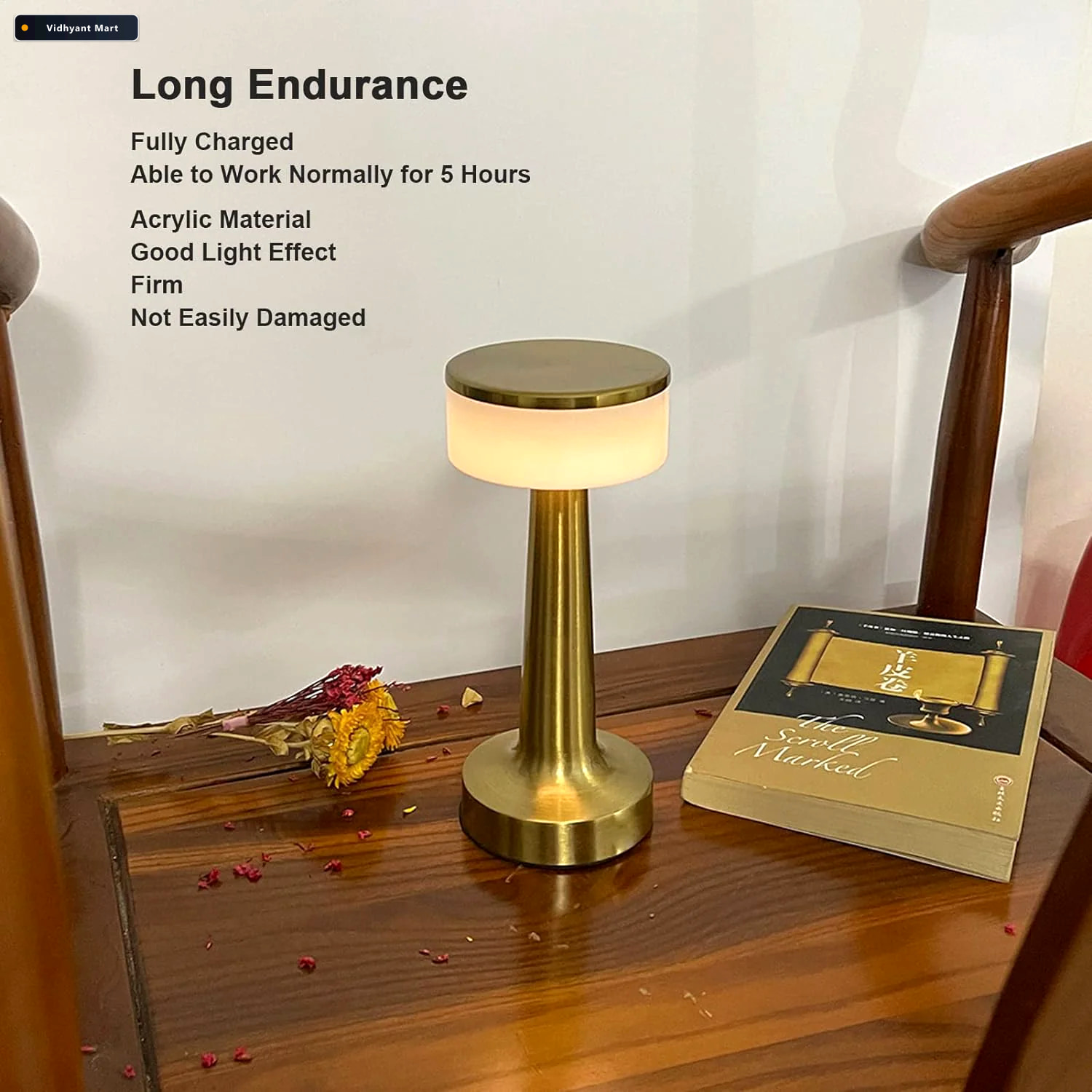 Vidhyant Mart Portable Led Desk Lamp Touch Control Dimmable Usb 2