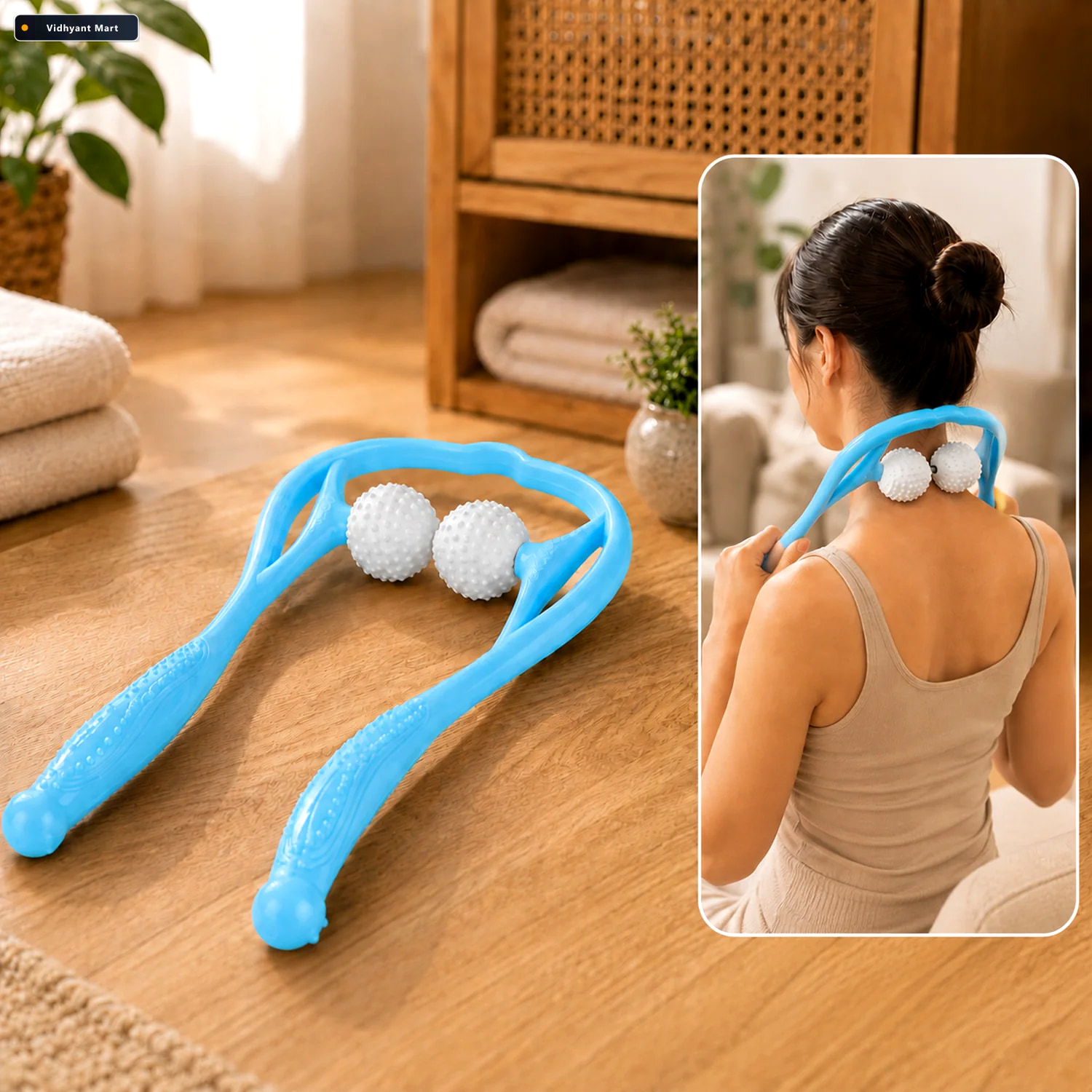 Vidhyant Mart Portable Neck Shoulder Massager Pain Relief Velvet 1