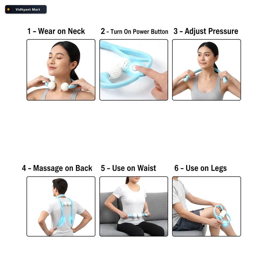 Vidhyant Mart Portable Neck Shoulder Massager Pain Relief Velvet 2