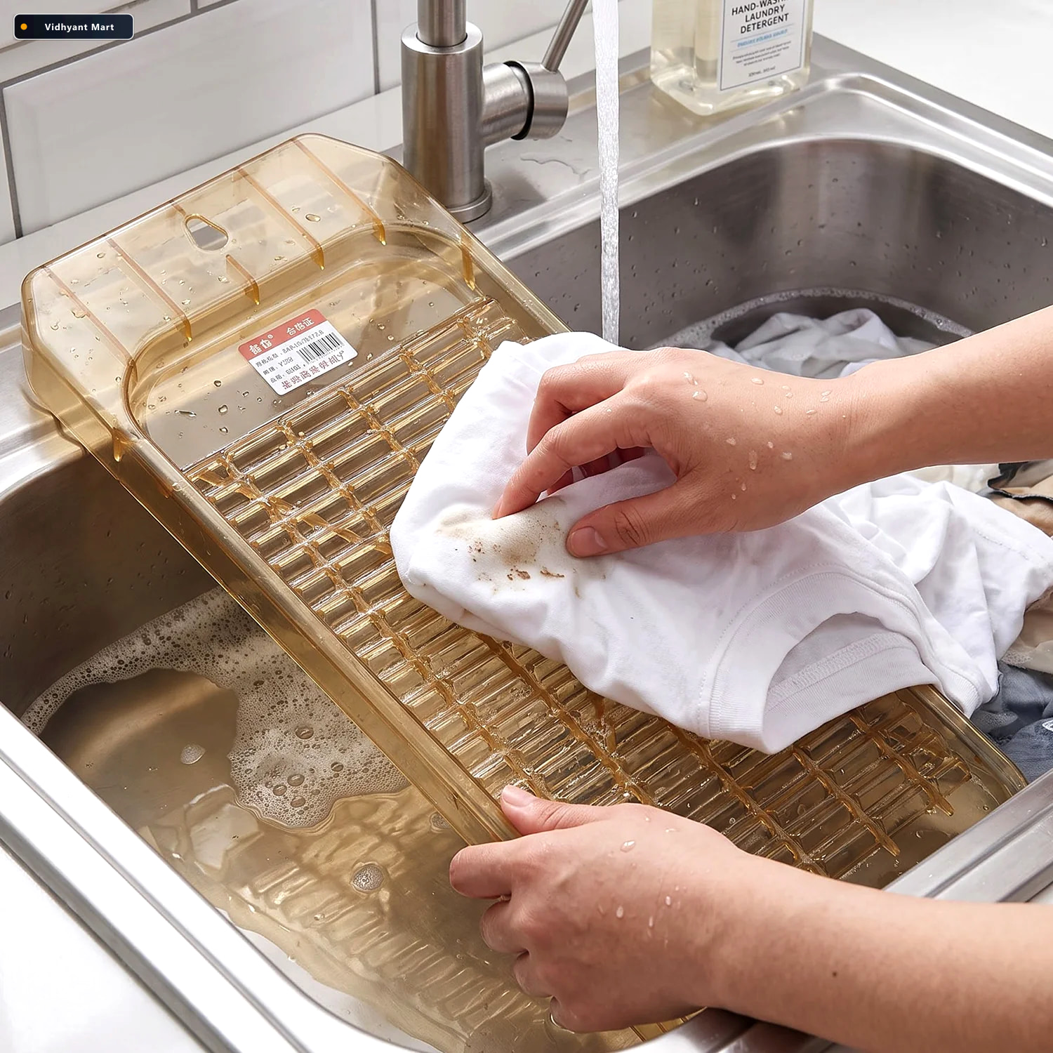 Vidhyant Mart Portable Plastic Laundry Washboard With Ridges For 2