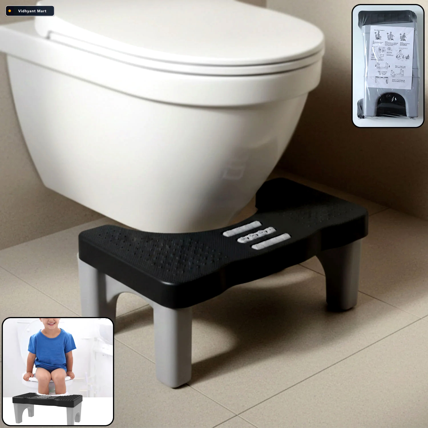 Vidhyant Mart Portable Toilet Potty Stool Ergonomic Foot Rest Fo 1